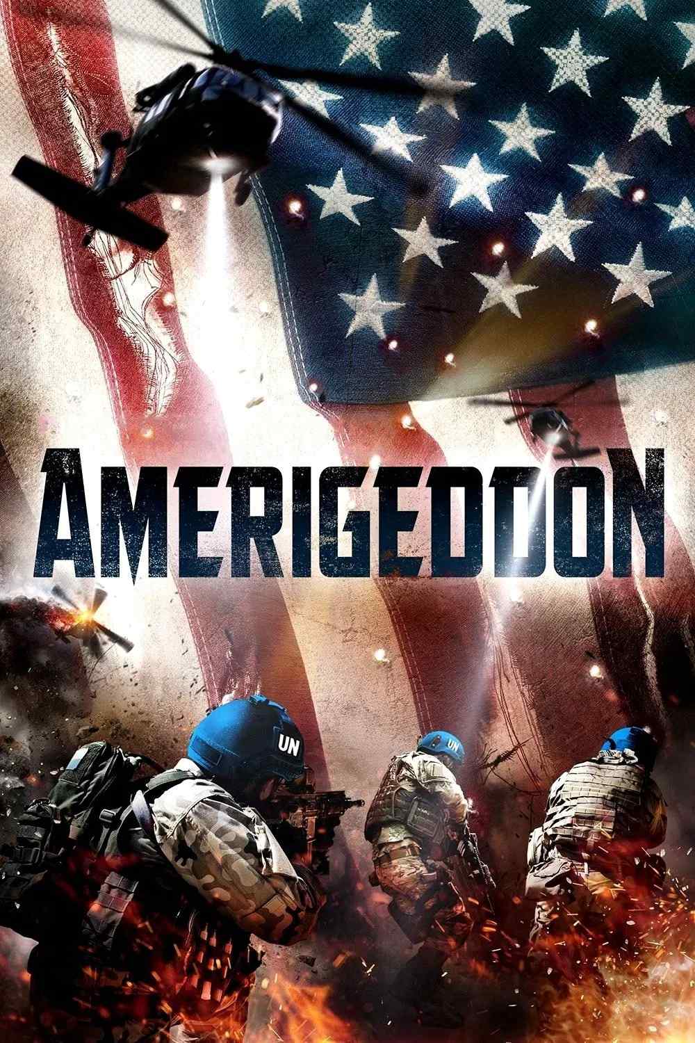 Poster chính thức của phim Phim Hành Động, Phim Tâm Lý "Khủng Bố Nước Mỹ" (AmeriGeddon - 2016), với sự tham gia của diễn viên India Eisley và Dina Meyer.