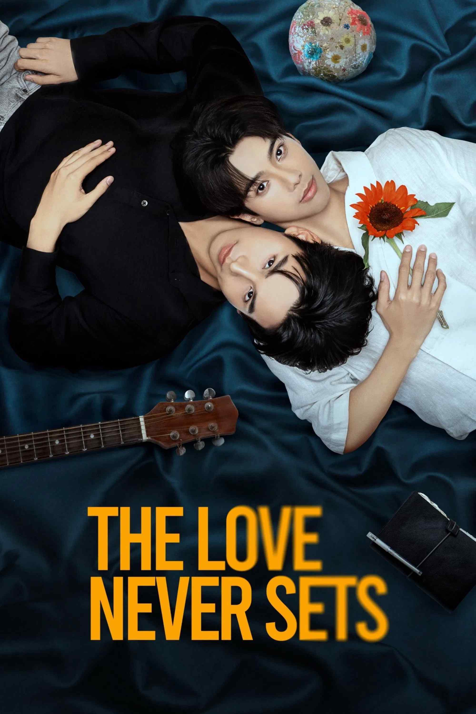 Poster chính thức của phim Phim Tâm Lý "Khung Cảnh Ấy Vẫn Là Em" (The Love Never Sets - 2025), với sự tham gia của diễn viên Phachara Suansri và Weerapat Toemmaneerat.
