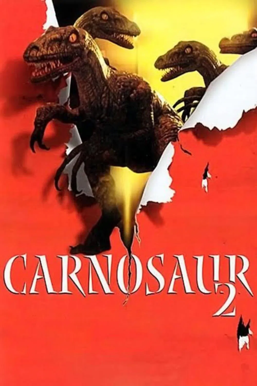 Poster chính thức của phim Phim Kinh Dị, Phim Viễn Tưởng "Khủng long ăn thịt 2" (Carnosaur 2 - 1995), với sự tham gia của diễn viên John Savage và Cliff DeYoung.