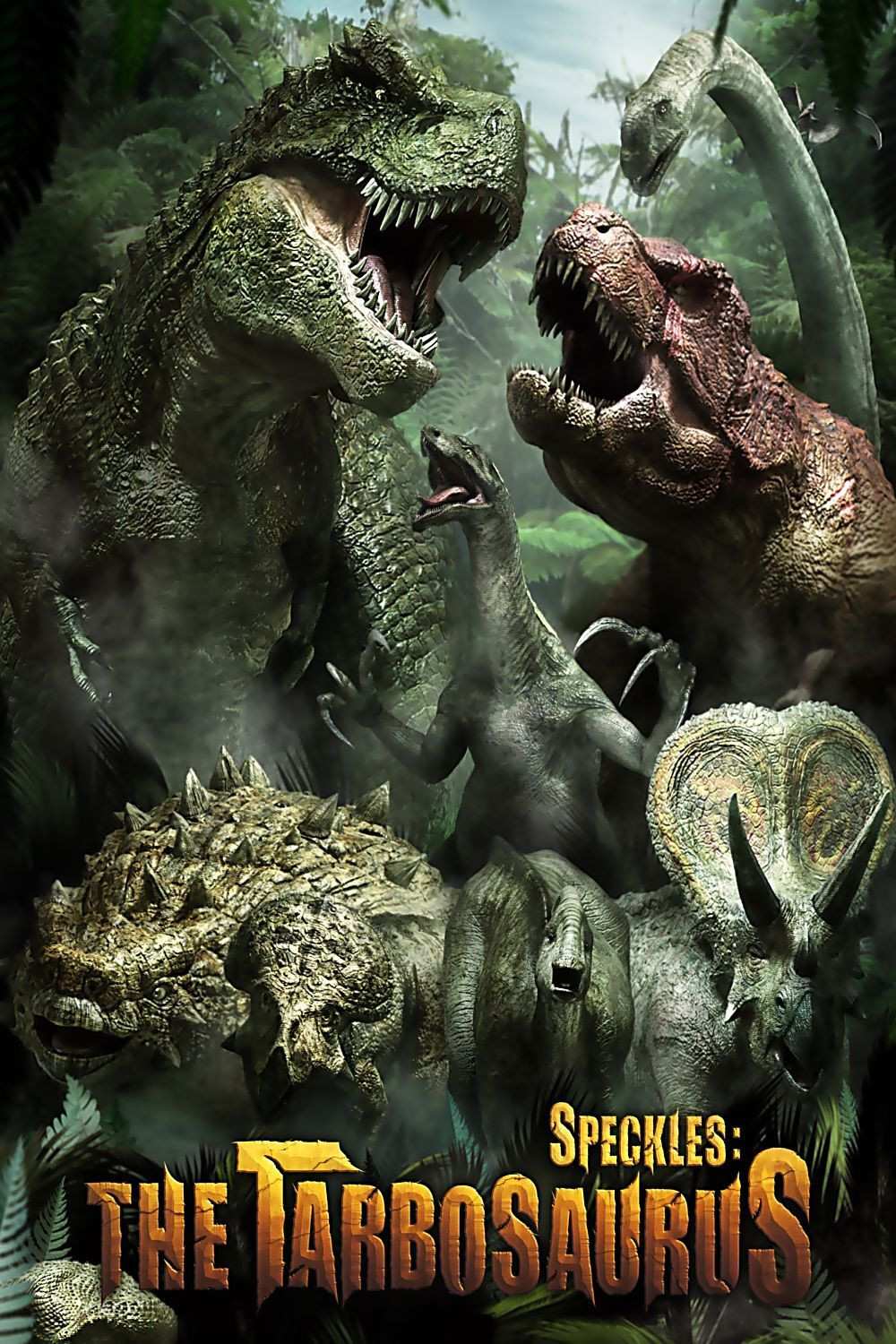 Poster chính thức của phim Phim Hoạt Hình, Phim Phiêu Lưu "Khủng Long Đại Chiến" (Speckles: The Tarbosaurus - 2012), với sự tham gia của diễn viên Shin Yong-woo và Koo Ja-hyoung.