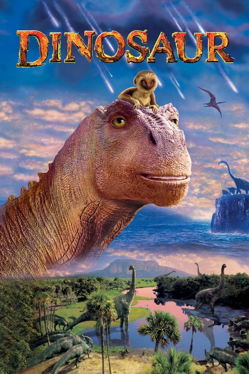 Poster chính thức của phim Phim Hoạt Hình, Phim Gia Đình "Khủng Long" (Dinosaur - 2000), với sự tham gia của diễn viên D. B. Sweeney và Alfre Woodard.