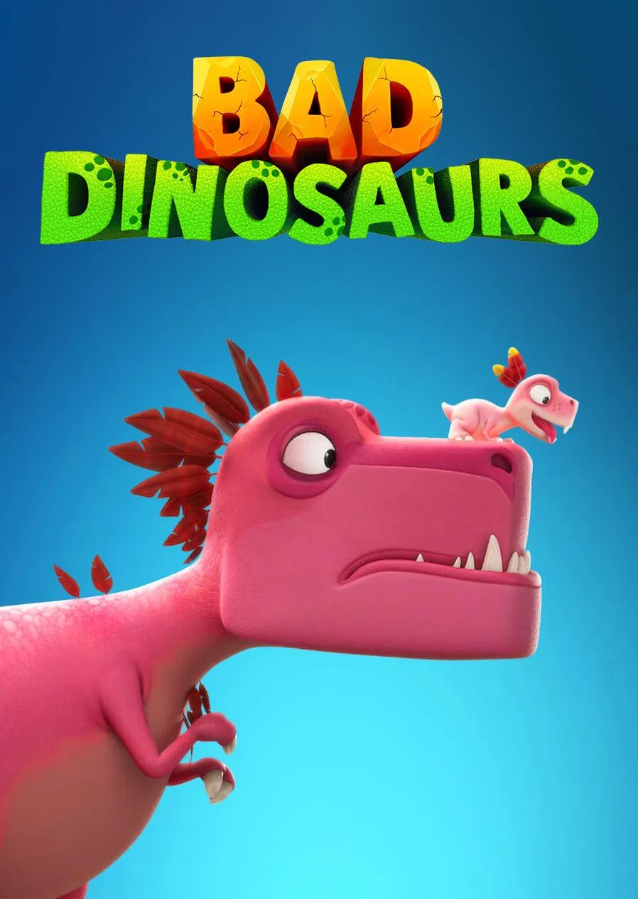 Poster chính thức của phim Phim Hài, Phim Hoạt Hình "Khủng long ngốc nghếch" (Bad Dinosaurs - 2024), với sự tham gia của diễn viên Josie Long và Luisa Guerreiro.