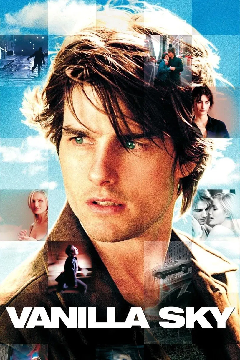 Poster chính thức của phim Phim Bí Ẩn, Phim Tình Cảm "Khung Trời Ảo Mộng" (Vanilla Sky - 2001), với sự tham gia của diễn viên Tom Cruise và Penélope Cruz.