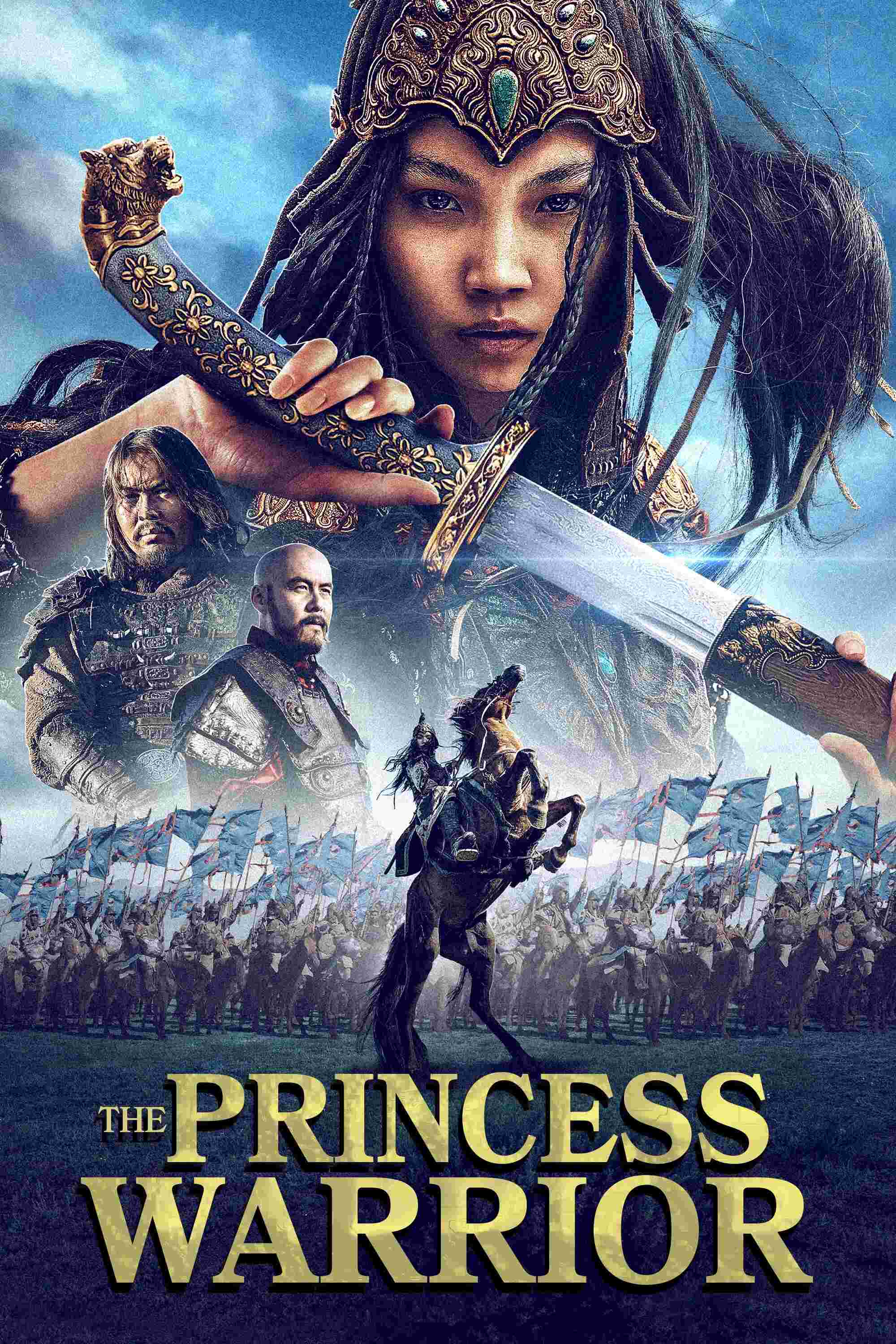Poster chính thức của phim Phim Lịch Sử, Phim Hành Động "Khutulun: Công Chúa Đô Vật (Хотулун гүнж: Алтан судрын эрэлд)" (The Warrior Princess - 2021), với sự tham gia của diễn viên Tserendolgor Munkhbat và Gerelsukh Otgon.