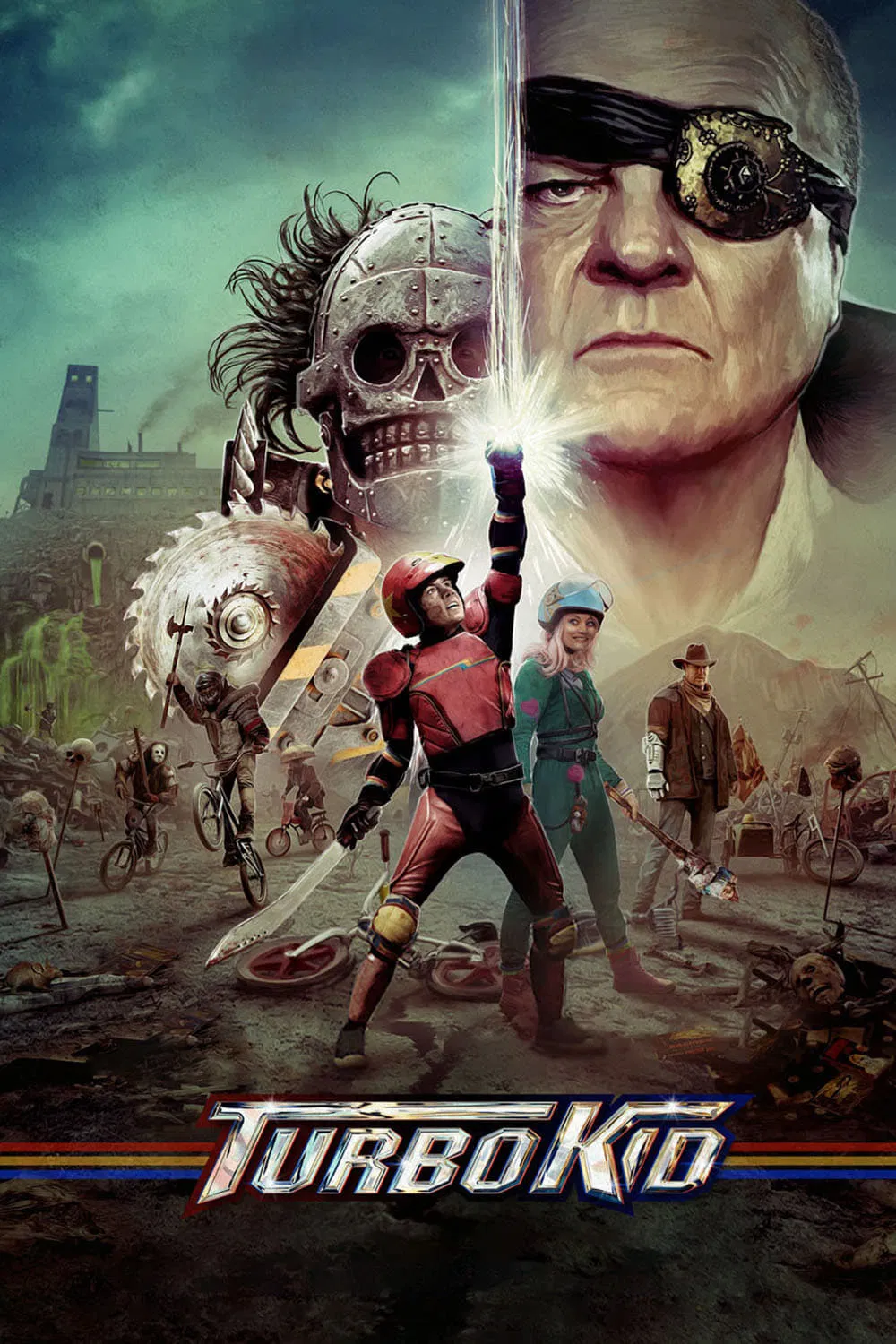 Poster chính thức của phim Phim Hành Động, Phim Phiêu Lưu "Kid Siêu Tốc" (Turbo Kid - 2015), với sự tham gia của diễn viên Munro Chambers và Laurence Leboeuf.
