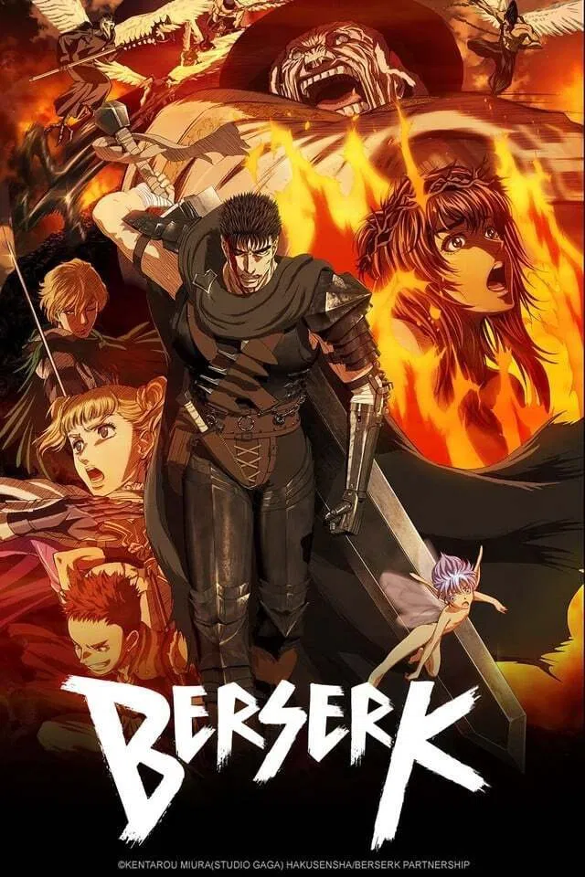 Poster chính thức của phim Phim Hành Động & Phiêu Lưu, Phim Hoạt Hình "Kiếm sĩ đen (Phần 1)" (Berserk - 2016), với sự tham gia của diễn viên Hiroaki Iwanaga và Toa Yukinari.