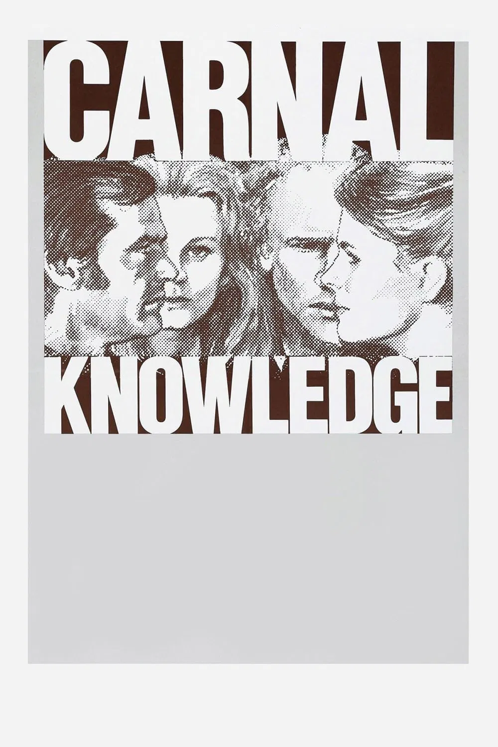 Poster chính thức của phim Phim Tâm Lý, Phim Tình Cảm "Kiến Thức Xác Thịt" (Carnal Knowledge - 1971), với sự tham gia của diễn viên Jack Nicholson và Candice Bergen.