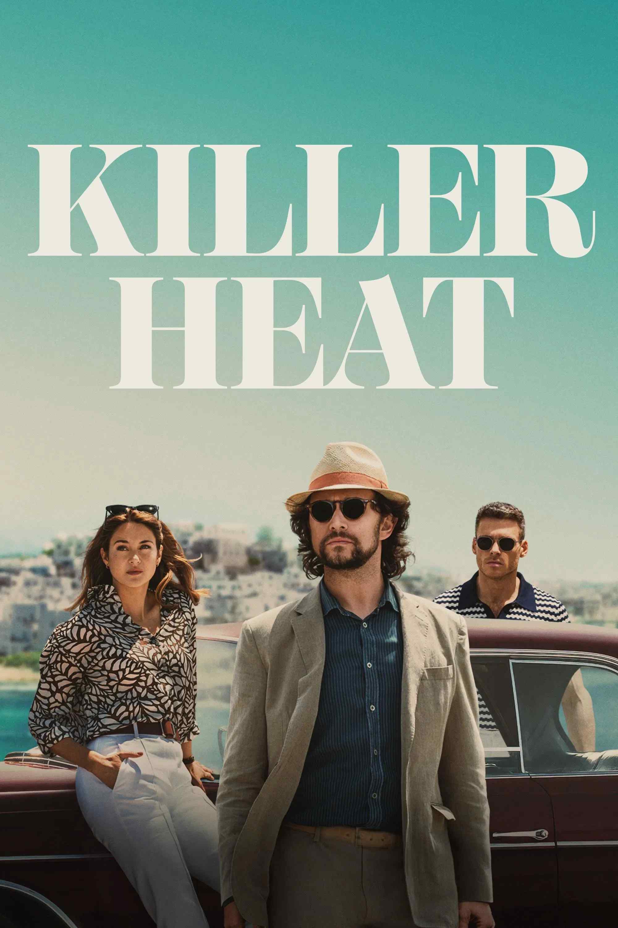 Poster chính thức của phim Phim Hình Sự, Phim Tâm Lý "Killer Heat" (Killer Heat - 2024), với sự tham gia của diễn viên Joseph Gordon-Levitt và Richard Madden.