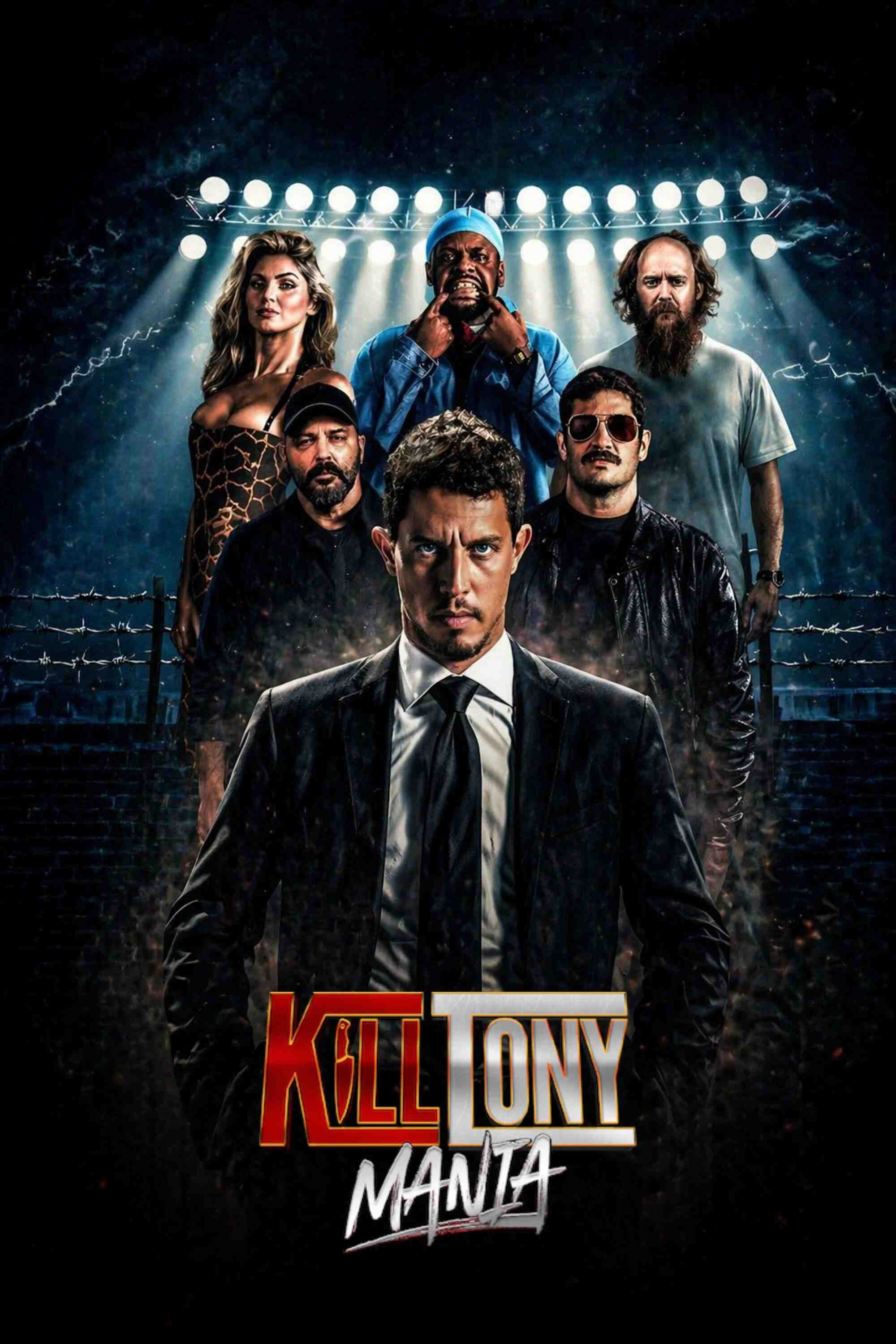 Poster chính thức của phim Phim Hài "KillTonyMania" (KillTonyMania - 2026), với sự tham gia của diễn viên Tony Hinchcliffe và Brian Redban.