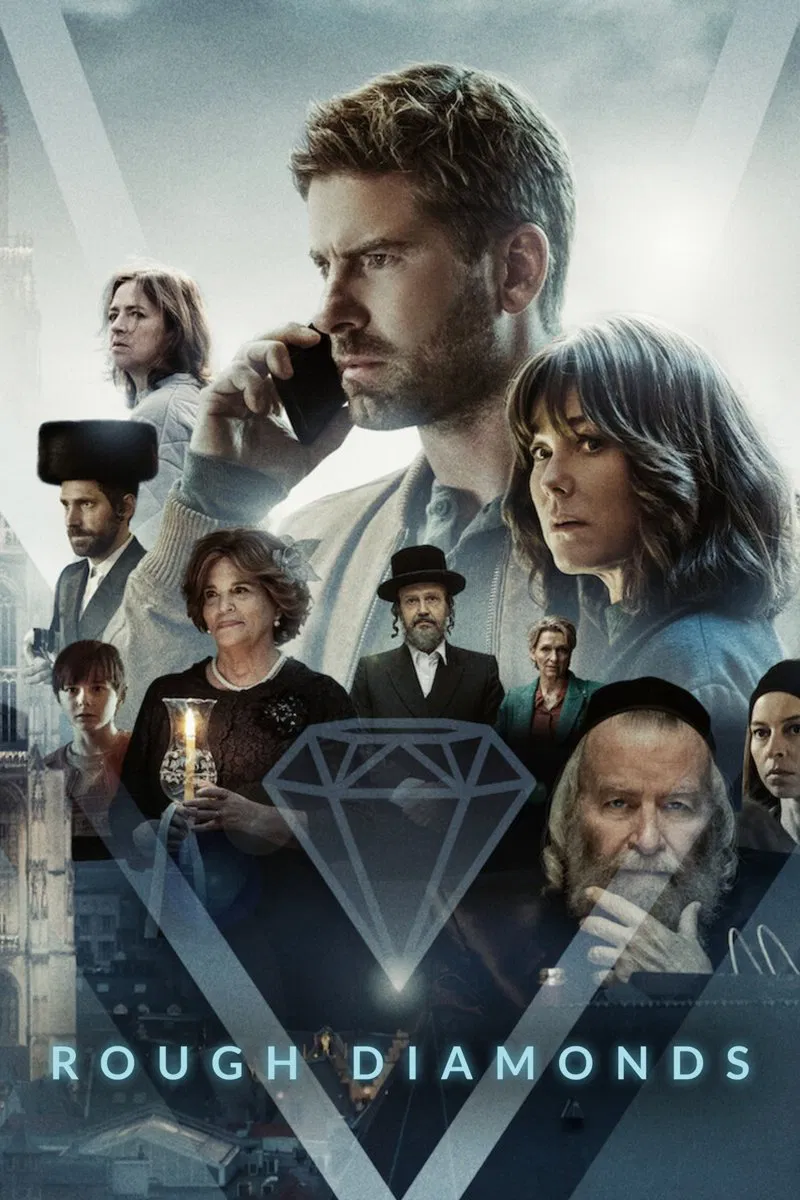 Poster chính thức của phim Phim Tâm Lý, Phim Hình Sự "Kim Cương Thô" (Rough Diamonds - 2023), với sự tham gia của diễn viên Kevin Janssens và Marie Vinck.