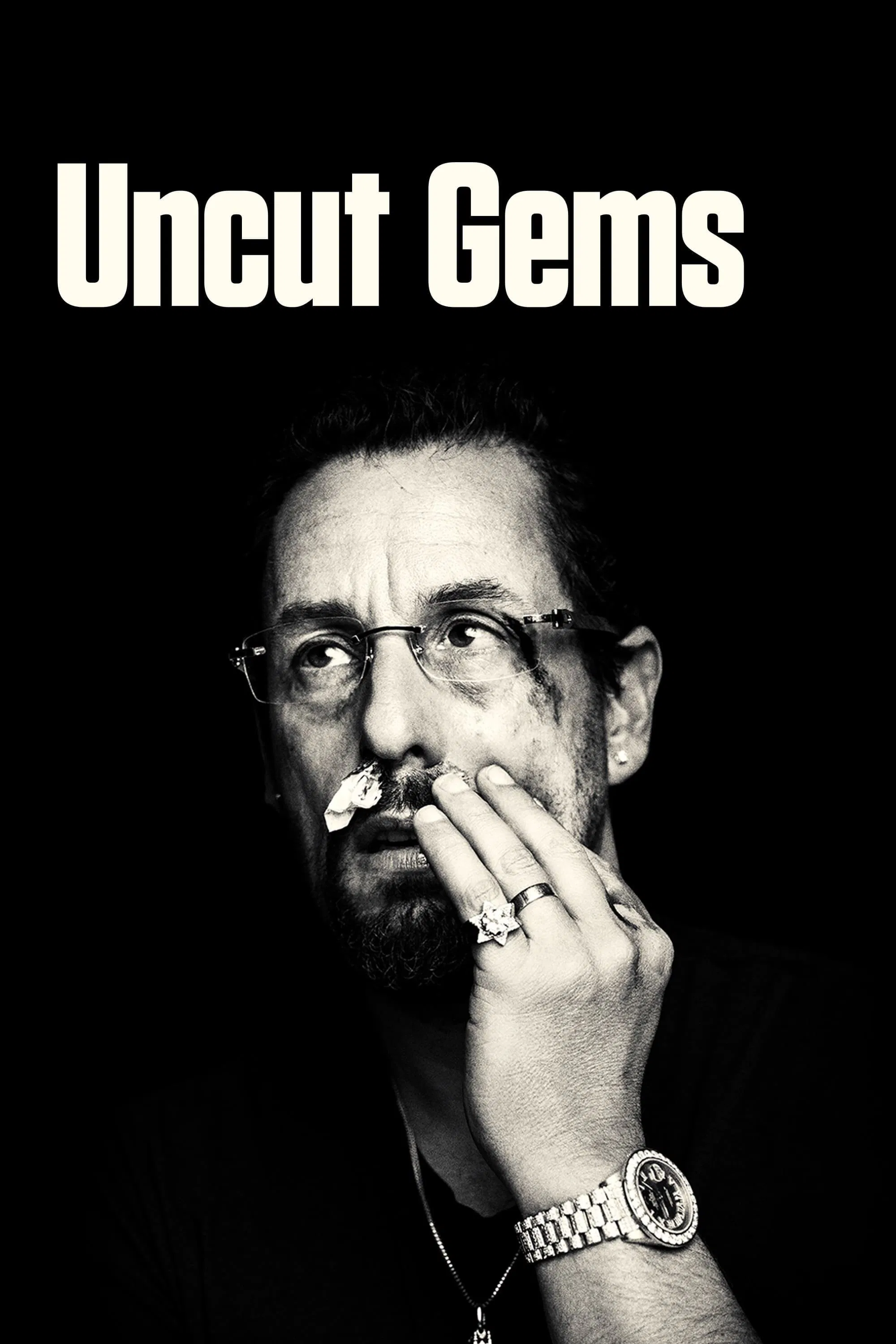 Poster chính thức của phim Phim Tâm Lý, Phim Giật Gân "Kim Cương Trong Đá" (Uncut Gems - 2019), với sự tham gia của diễn viên Adam Sandler và LaKeith Stanfield.