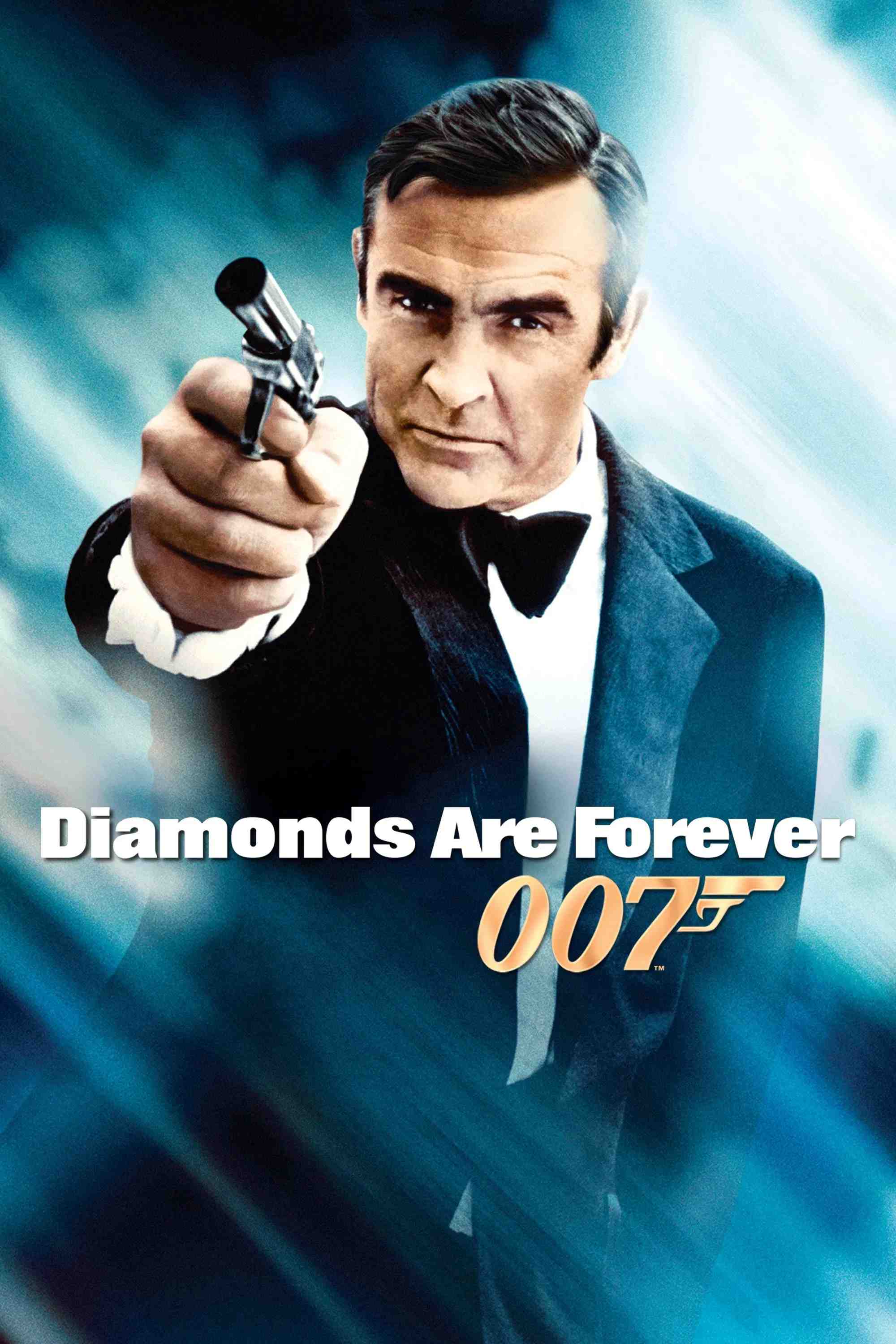 Poster chính thức của phim Phim Hành Động, Phim Giật Gân "Kim Cương Vĩnh Cửu" (Diamonds Are Forever - 1971), với sự tham gia của diễn viên Sean Connery và Jill St. John.