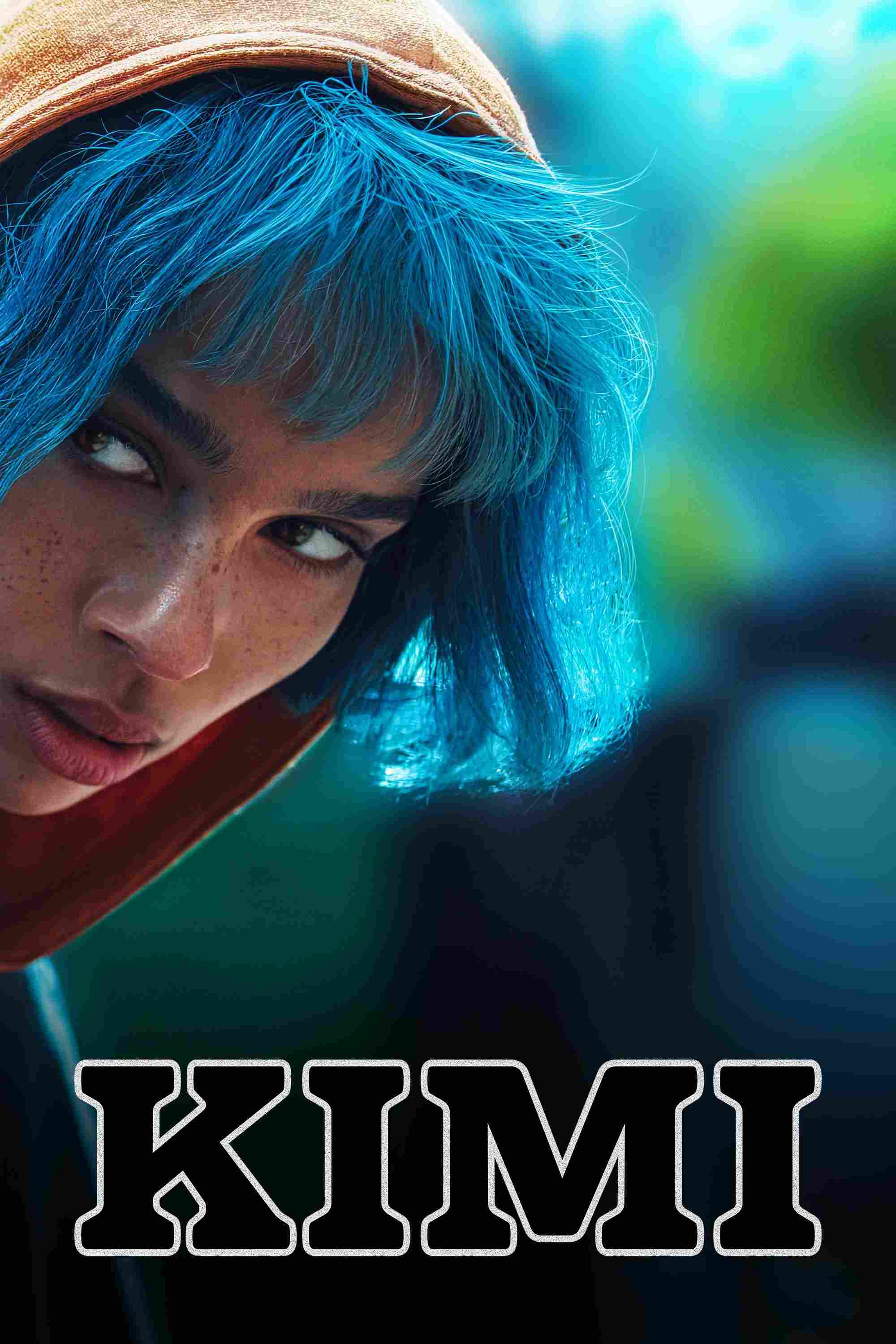 Poster chính thức của phim Phim Giật Gân, Phim Bí Ẩn "Kimi" (Kimi - 2022), với sự tham gia của diễn viên Zoë Kravitz và Byron Bowers.