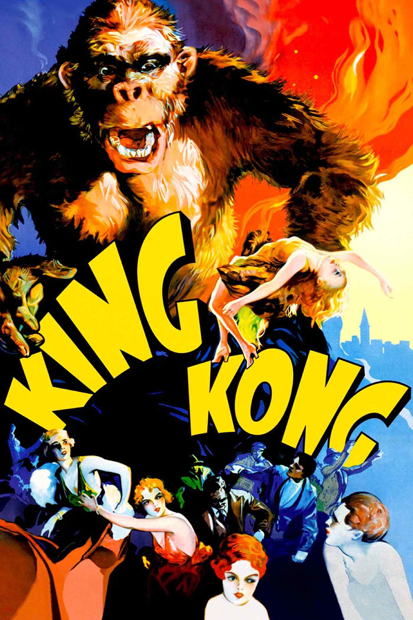 Poster chính thức của phim Phim Phiêu Lưu, Phim Giả Tượng "king kong 1933" (King Kong - 1933), với sự tham gia của diễn viên Robert Armstrong và Fay Wray.