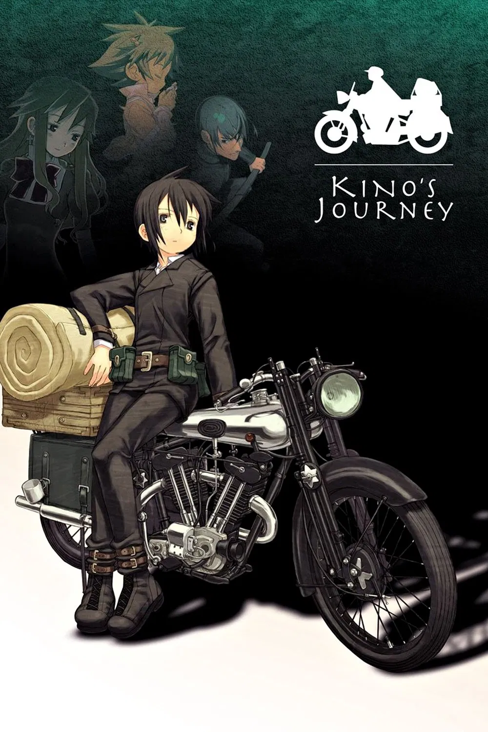 Poster chính thức của phim Phim Hoạt Hình, Phim Viễn Tưởng & Giả Tưởng "Kino Du Ký" (Kino's Journey - 2003), với sự tham gia của diễn viên Ai Maeda và Hochu Otsuka.