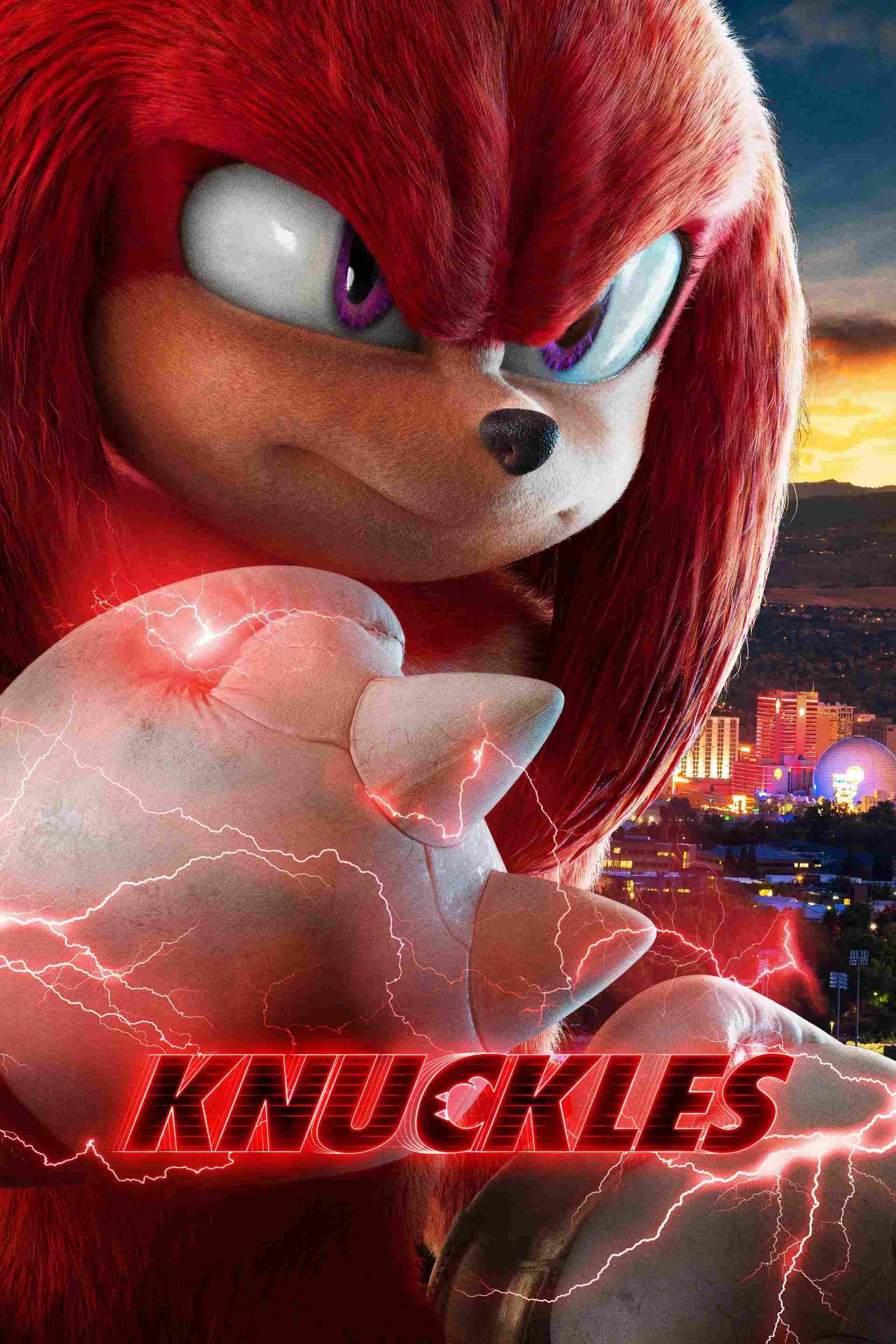 Poster chính thức của phim Phim Hành Động & Phiêu Lưu, Phim Gia Đình "Knuckles" (Knuckles - 2024), với sự tham gia của diễn viên Idris Elba và Adam Pally.
