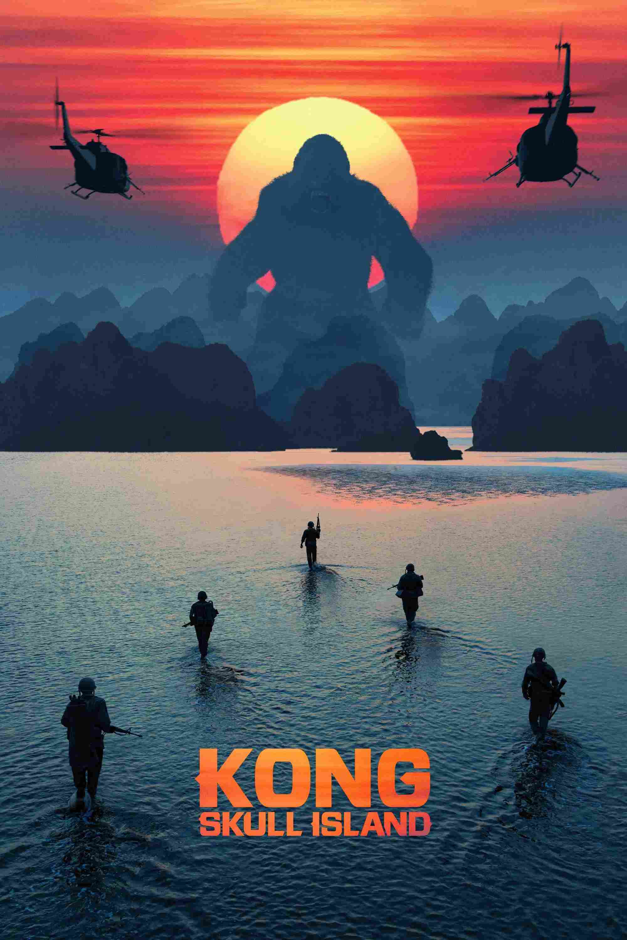 Poster chính thức của phim Phim Hành Động, Phim Phiêu Lưu "Kong: Đảo Đầu Lâu" (Kong: Skull Island - 2017), với sự tham gia của diễn viên Tom Hiddleston và Samuel L. Jackson.