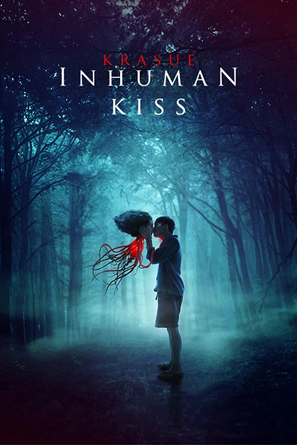 Poster chính thức của phim Phim Tâm Lý, Phim Kinh Dị "Krasue: Nụ Hôn Ma Quái" (Inhuman Kiss - 2019), với sự tham gia của diễn viên Phantira Pipityakorn và Oabnithi Wiwattanawarang.