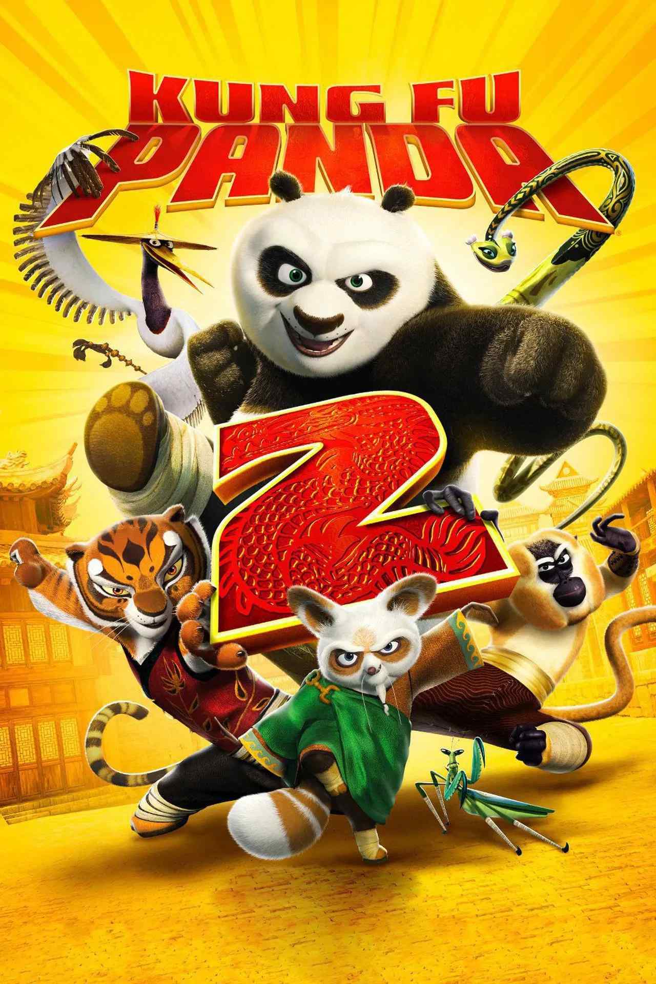 Poster chính thức của phim Phim Hoạt Hình, Phim Gia Đình "Kung Fu Gấu Trúc 2" (Kung Fu Panda 2 - 2011), với sự tham gia của diễn viên Jack Black và Angelina Jolie.