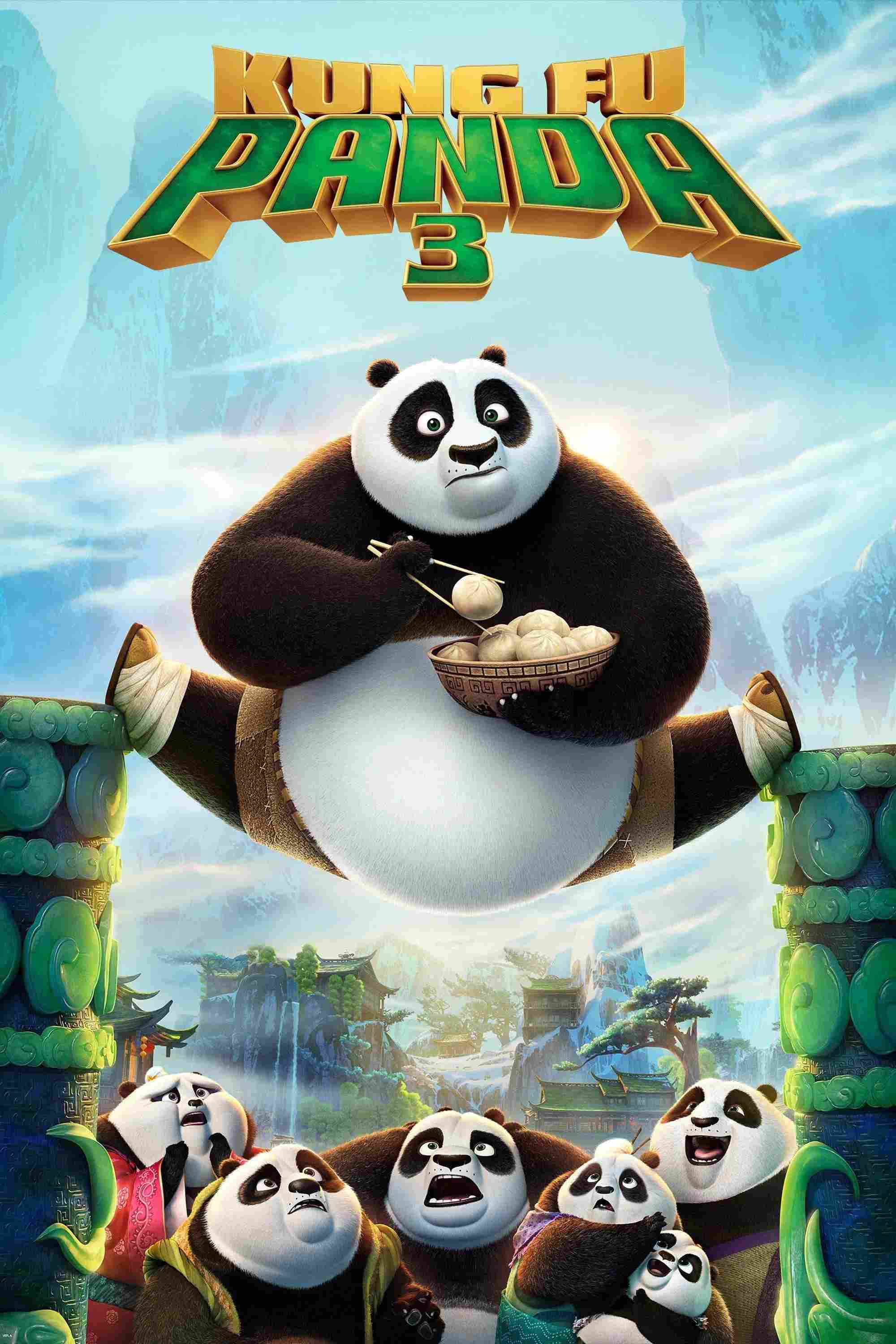 Poster chính thức của phim Phim Hoạt Hình, Phim Hành Động "Kung Fu Gấu Trúc 3" (Kung Fu Panda 3 - 2016), với sự tham gia của diễn viên Jack Black và Bryan Cranston.