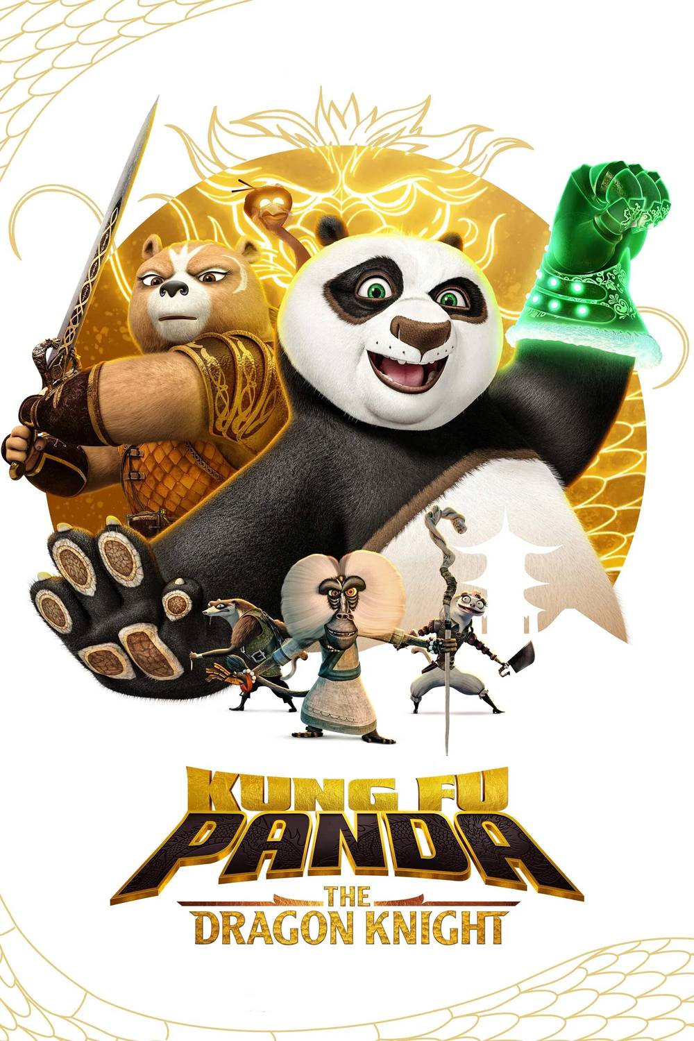 Poster chính thức của phim Phim Hoạt Hình, Phim Hành Động & Phiêu Lưu "Kung Fu Panda: Hiệp Sĩ Rồng (Phần 3)" (Kung Fu Panda: The Dragon Knight - 2022), với sự tham gia của diễn viên Jack Black và Rita Ora.
