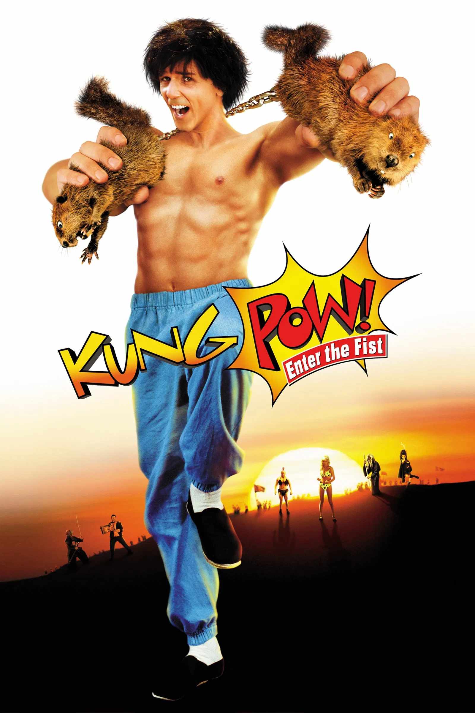 Poster chính thức của phim Phim Hài, Phim Hành Động "Kungfu bò sữa" (Kung Pow: Enter the Fist - 2002), với sự tham gia của diễn viên Steve Oedekerk và Lung Fei.