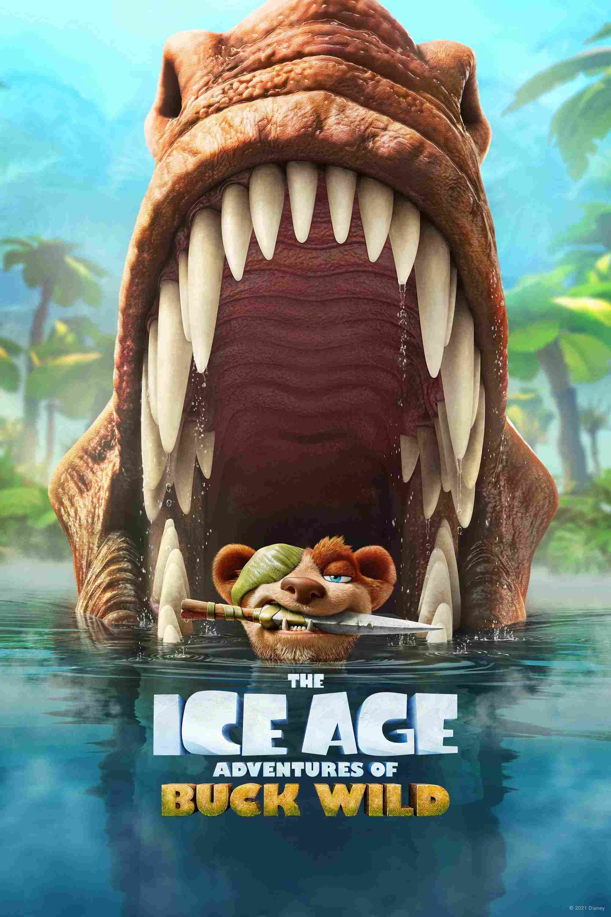 Poster chính thức của phim Phim Hoạt Hình, Phim Hài "Kỷ Băng Hà: Cuộc Phiêu Lưu Của Buck Wild" (The Ice Age Adventures of Buck Wild - 2022), với sự tham gia của diễn viên Simon Pegg và Vincent Tong.