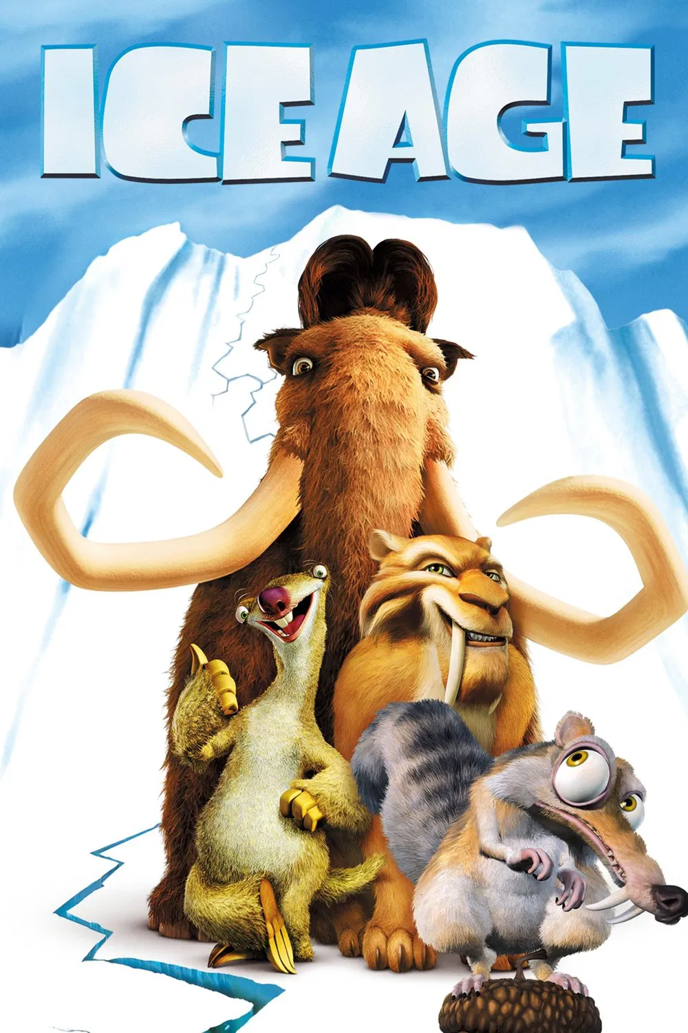 Poster chính thức của phim Phim Hoạt Hình, Phim Hài "Kỷ Băng Hà" (Ice Age - 2002), với sự tham gia của diễn viên Ray Romano và John Leguizamo.