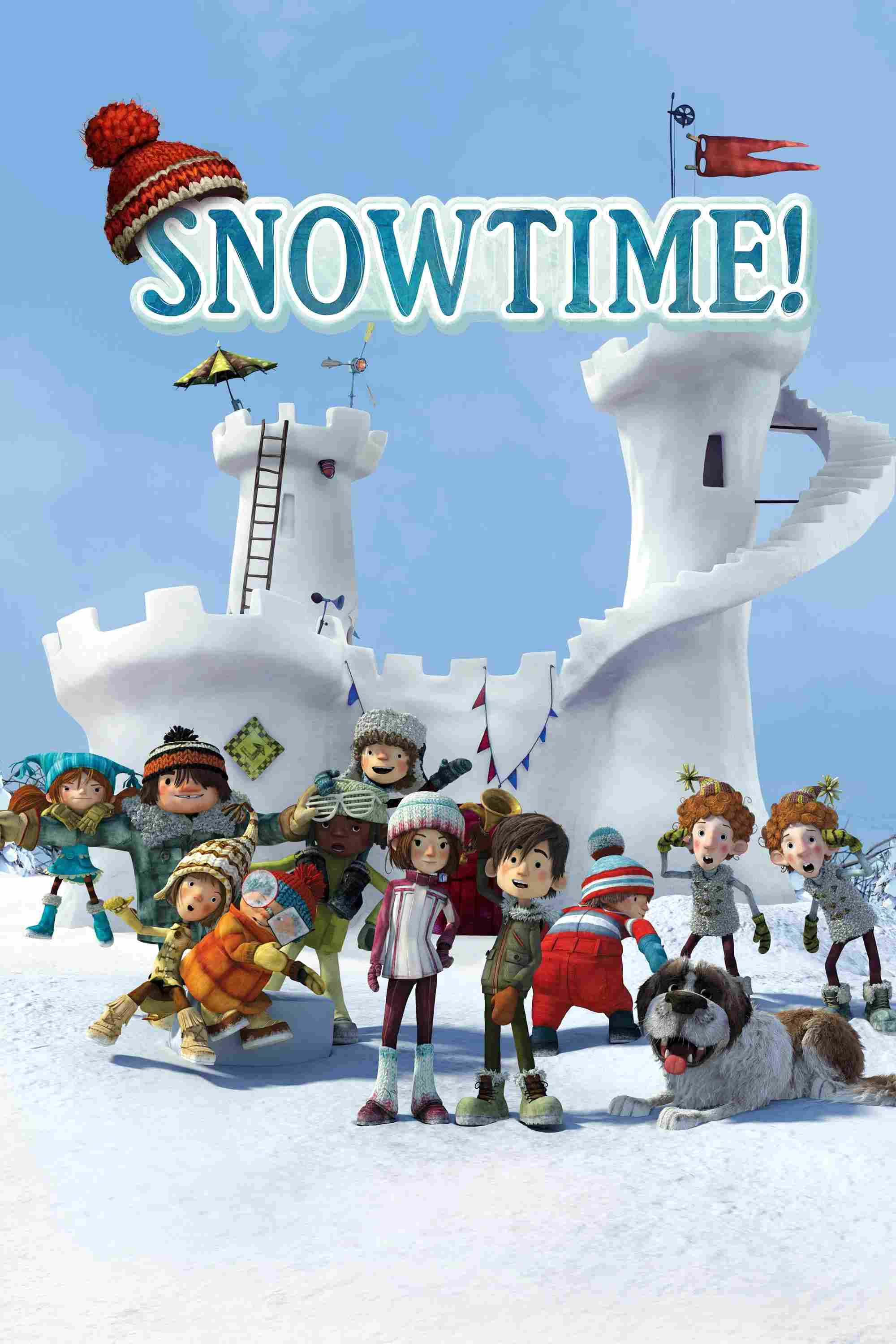 Poster chính thức của phim Phim Hoạt Hình, Phim Gia Đình "Kỳ Nghỉ Đông Vui Vẻ" (Snowtime! - 2015), với sự tham gia của diễn viên Mariloup Wolfe và Sophie Cadieux.