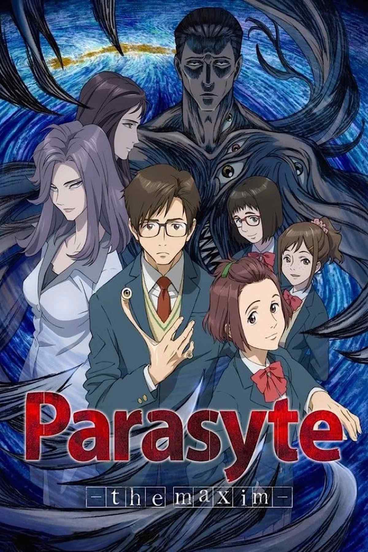 Poster chính thức của phim Phim Hoạt Hình, Phim Tâm Lý "Ký sinh thú" (Parasyte -the maxim- - 2014), với sự tham gia của diễn viên Nobunaga Shimazaki và Aya Hirano.