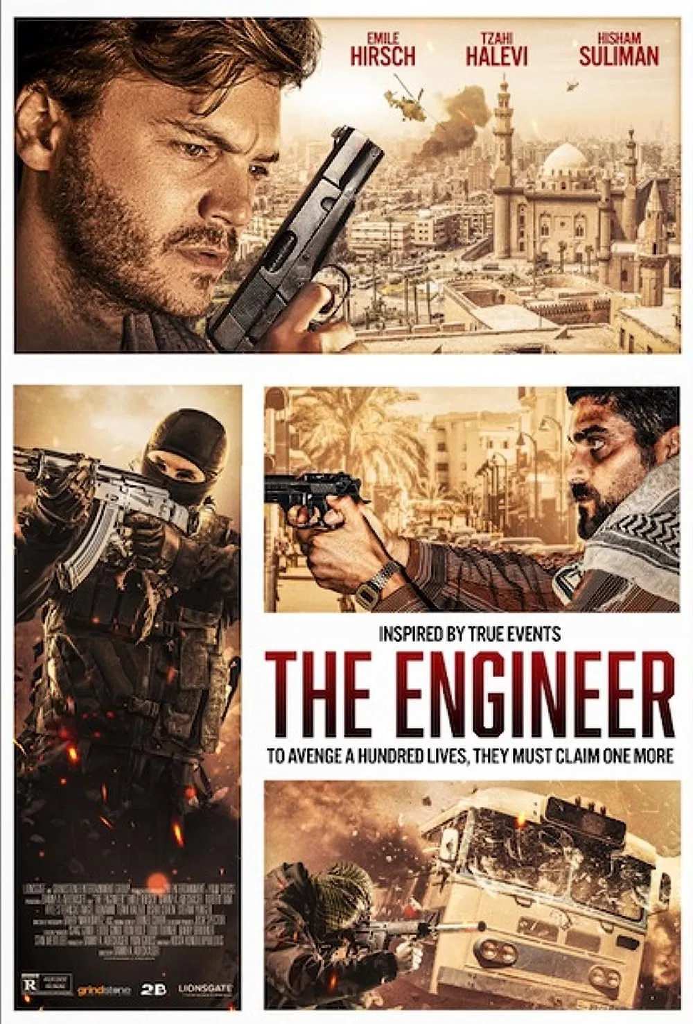 Poster chính thức của phim Phim Hành Động, Phim Giật Gân "Kỹ Sư Chế Tạo Bom" (The Engineer - 2023), với sự tham gia của diễn viên Emile Hirsch và Robert Davi.