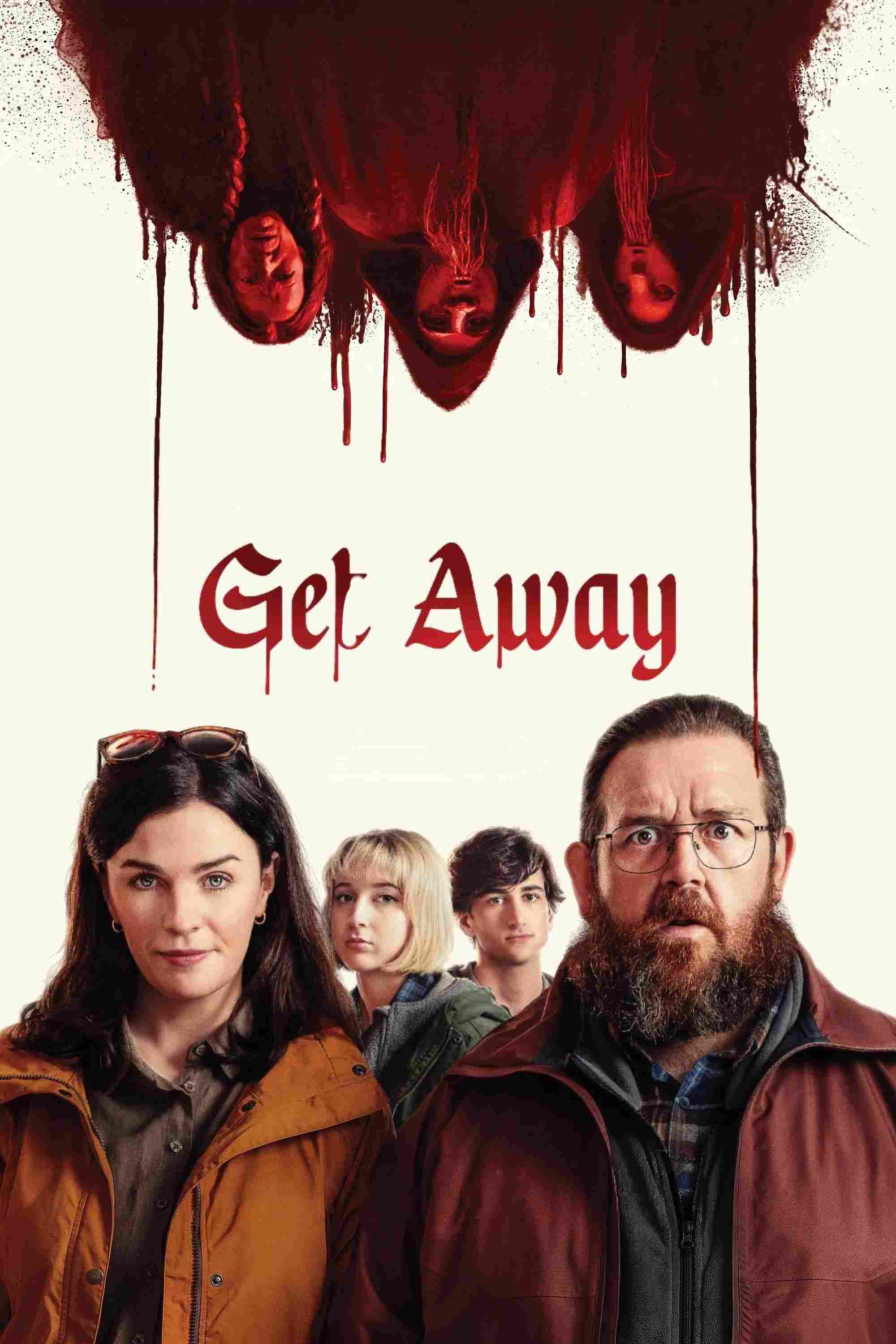 Poster chính thức của phim Phim Kinh Dị, Phim Hài "Lạc Vào Ác Mộng" (Get Away - 2024), với sự tham gia của diễn viên Nick Frost và Aisling Bea.