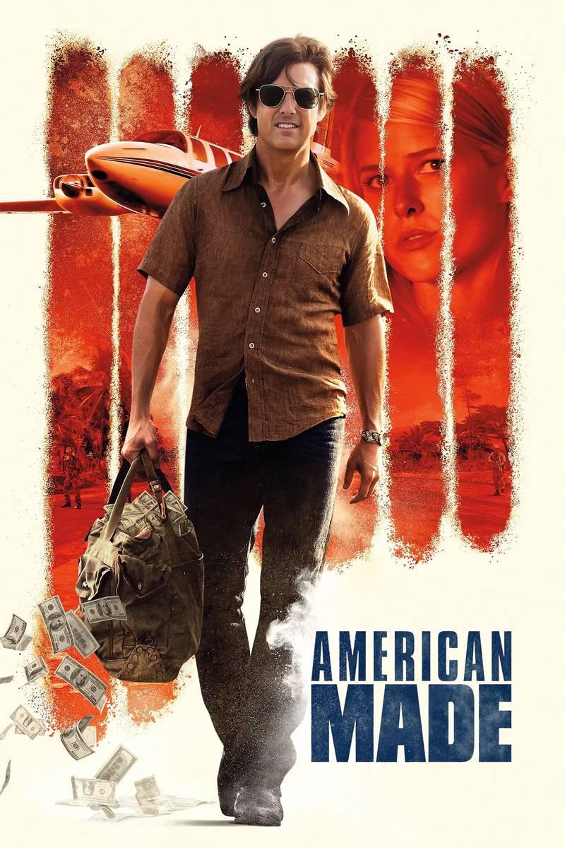 Poster chính thức của phim Phim Hành Động, Phim Hài "Lách Luật Kiểu Mỹ" (American Made - 2017), với sự tham gia của diễn viên Tom Cruise và Domhnall Gleeson.