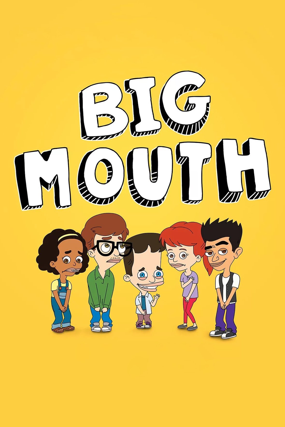 Poster chính thức của phim Phim Hài, Phim Hoạt Hình "Lắm Chuyện (Phần 6)" (Big Mouth - 2017), với sự tham gia của diễn viên Nick Kroll và John Mulaney.
