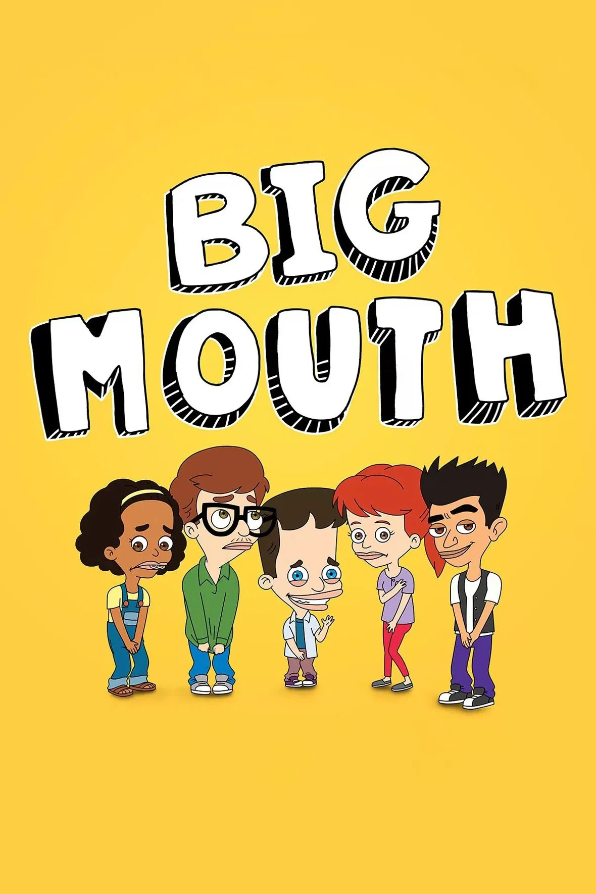 Poster chính thức của phim Phim Hài, Phim Hoạt Hình "Lắm Chuyện (Phần 7)" (Big Mouth - 2017), với sự tham gia của diễn viên Nick Kroll và John Mulaney.
