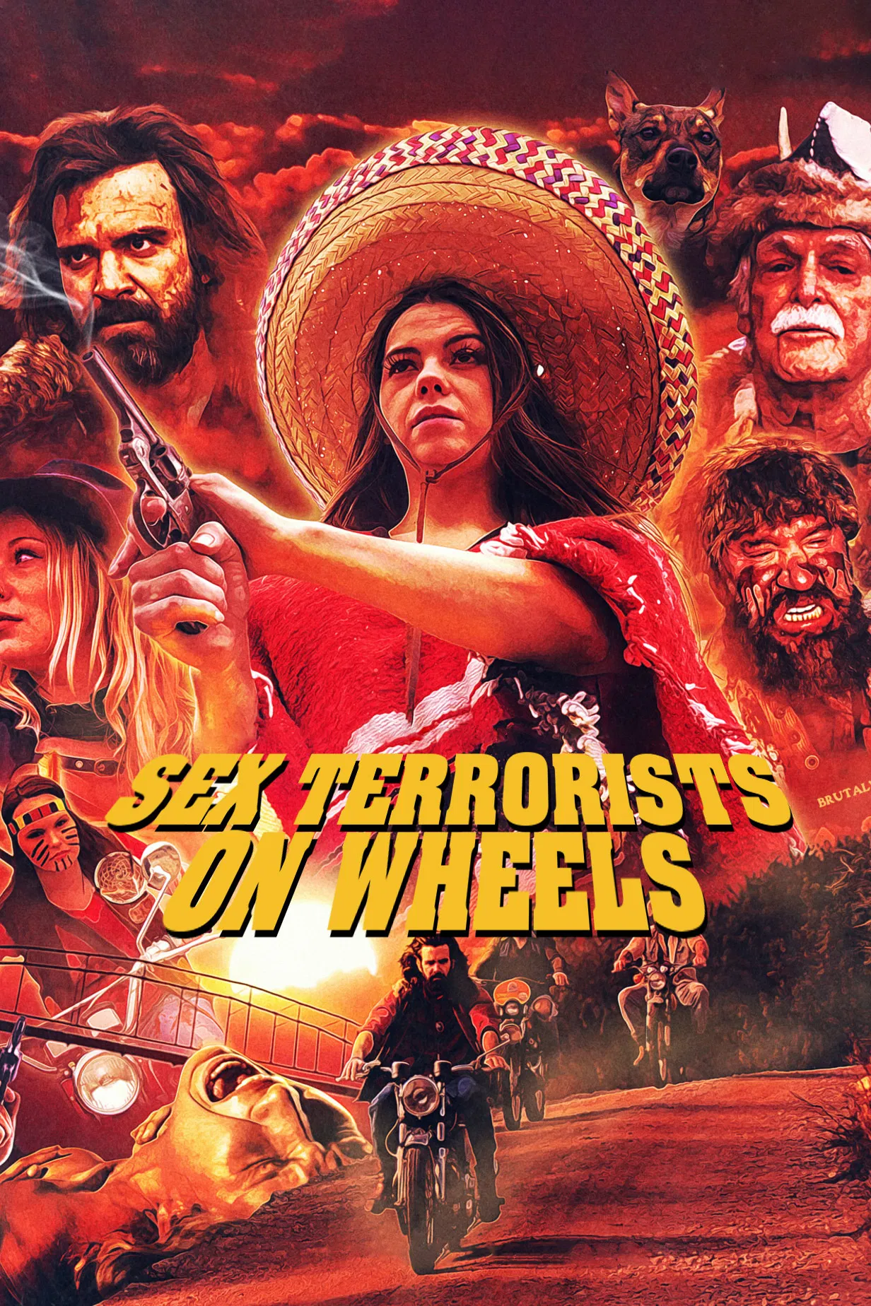 Poster chính thức của phim Phim Miền Tây "Làm Tình Trên Xe" (Motorpsycho Maniacs - 2019), với sự tham gia của diễn viên Gregory Kelly và Larissa Dali.