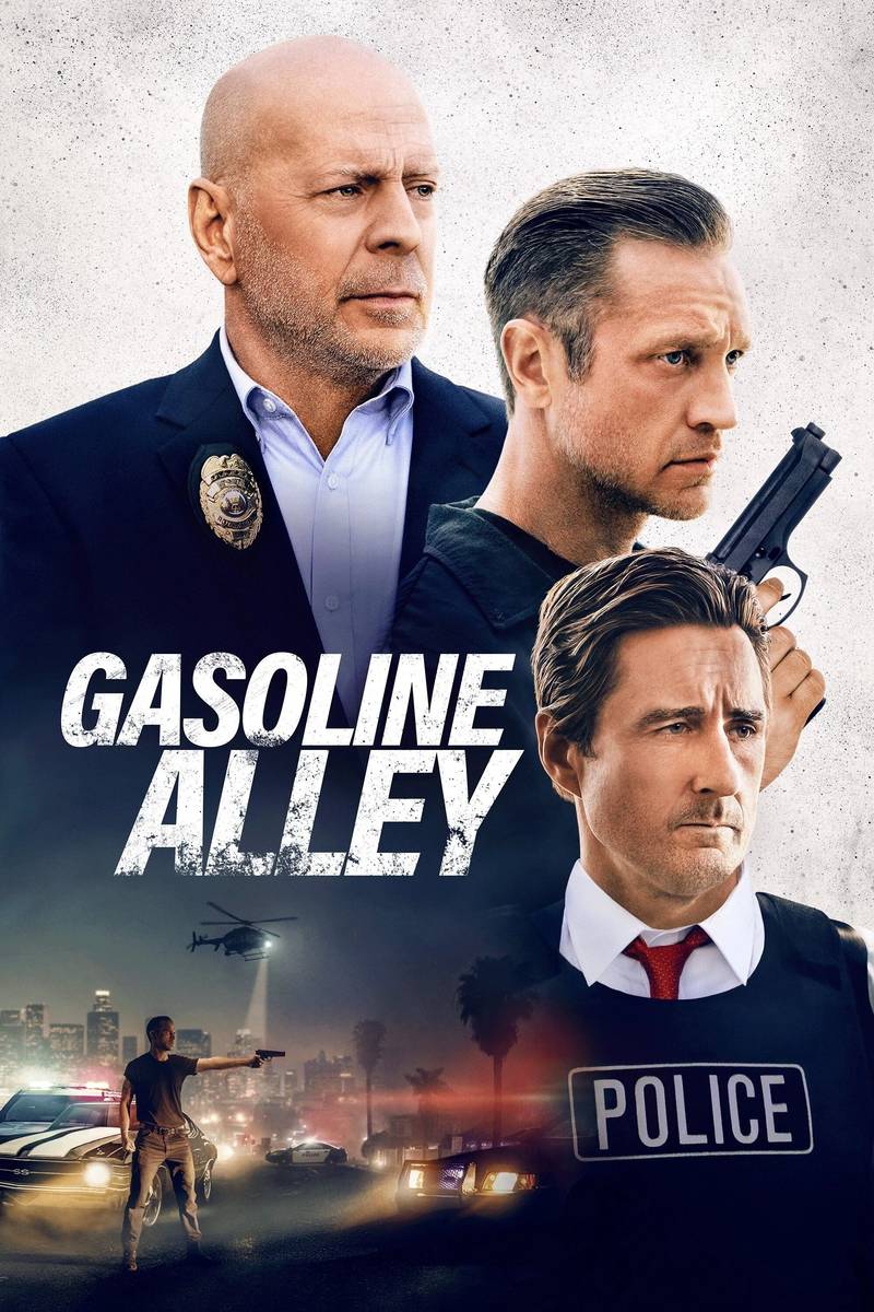 Poster chính thức của phim Phim Hành Động, Phim Giật Gân "Lần Theo Tội Ác" (Gasoline Alley - 2022), với sự tham gia của diễn viên Devon Sawa và Bruce Willis.