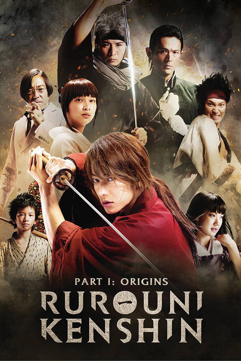 Poster chính thức của phim Phim Phiêu Lưu, Phim Hành Động "Lãng Khách Kenshin" (Rurouni Kenshin Part I: Origins - 2012), với sự tham gia của diễn viên Takeru Satoh và Emi Takei.