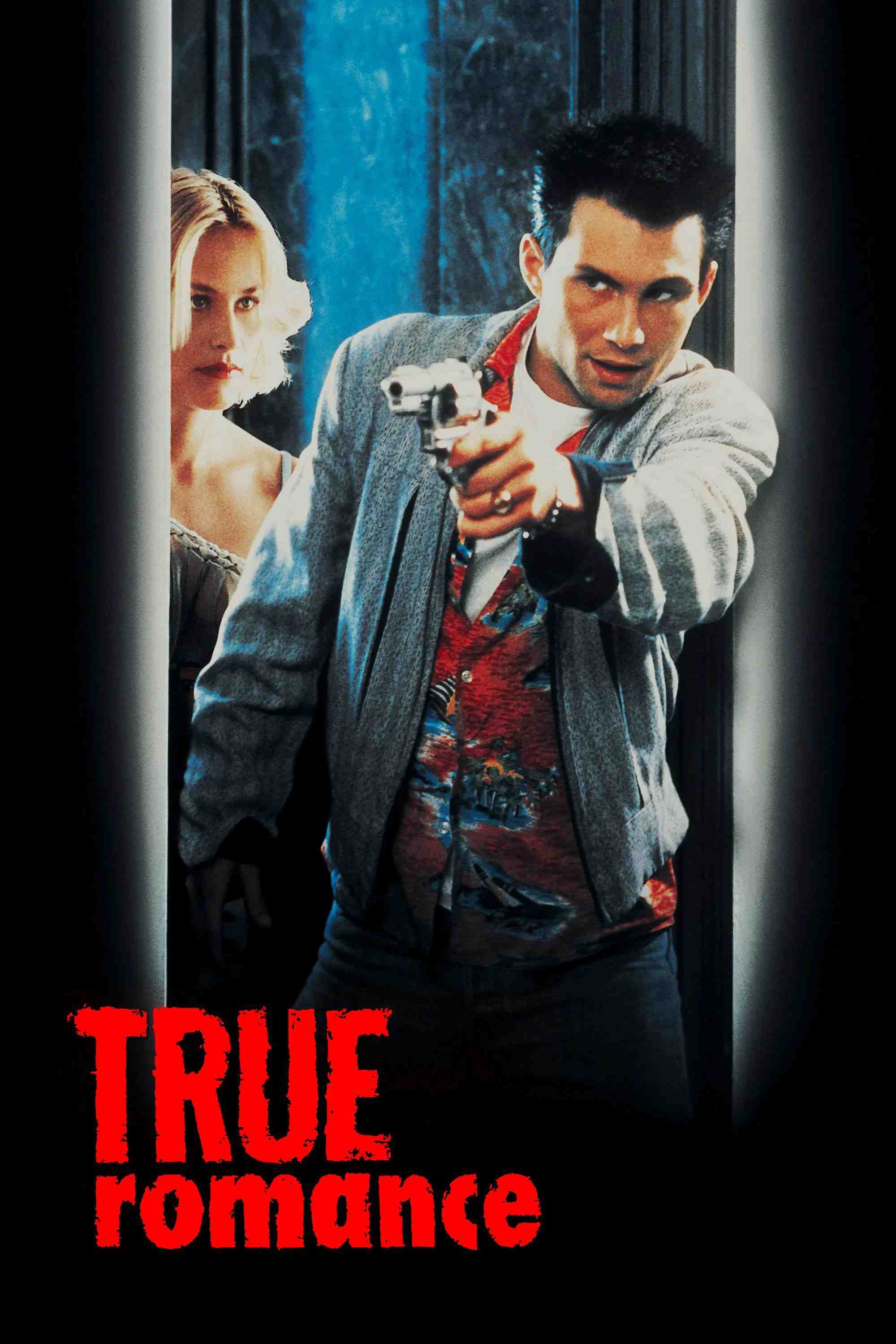 Poster chính thức của phim Phim Hành Động, Phim Hình Sự "Lãng Mạn và Tội Ác" (True Romance - 1993), với sự tham gia của diễn viên Christian Slater và Patricia Arquette.