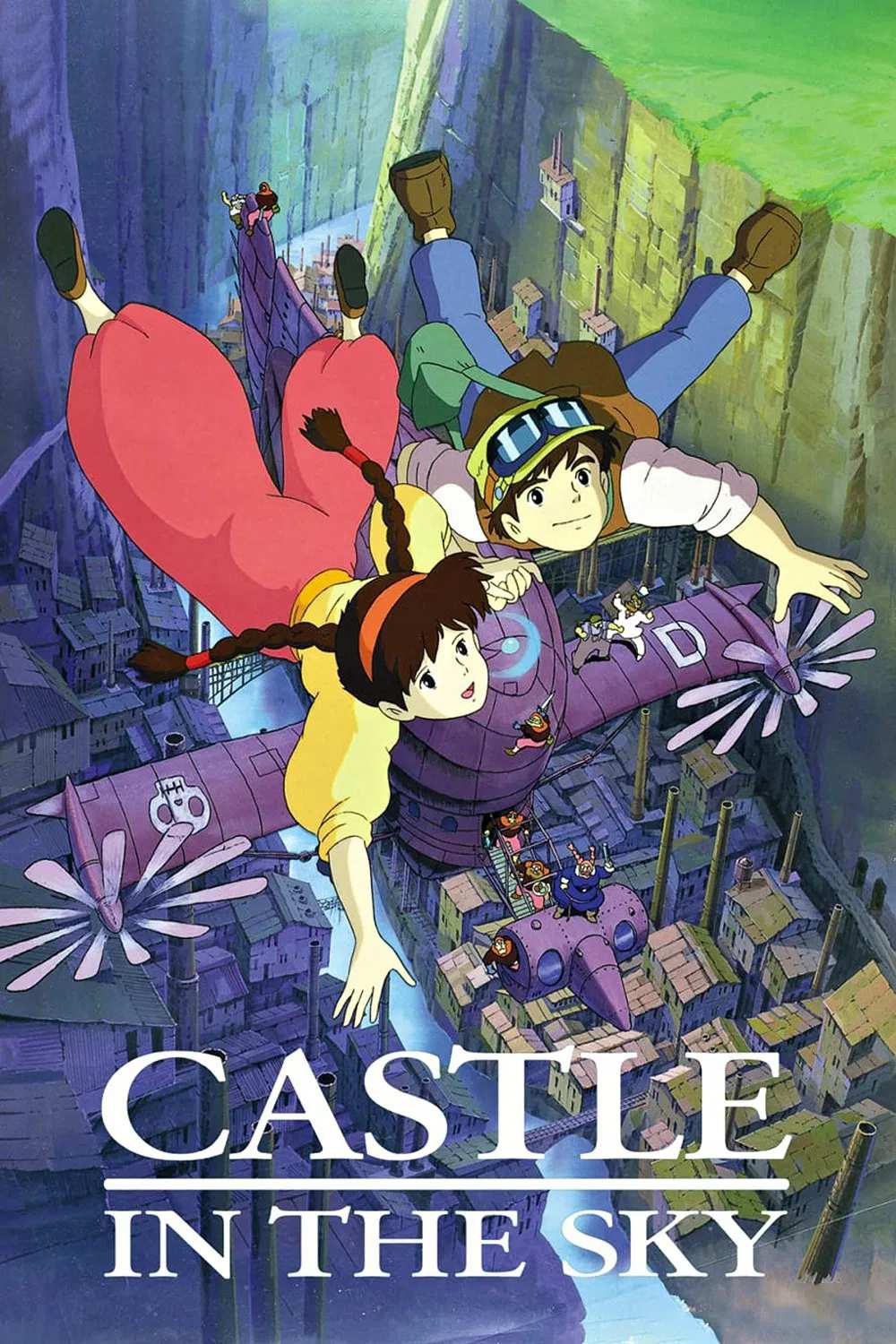 Poster chính thức của phim Phim Phiêu Lưu, Phim Giả Tượng "Laputa: Lâu Đài Trên Không" (Castle in the Sky - 1986), với sự tham gia của diễn viên Keiko Yokozawa và Mayumi Tanaka.