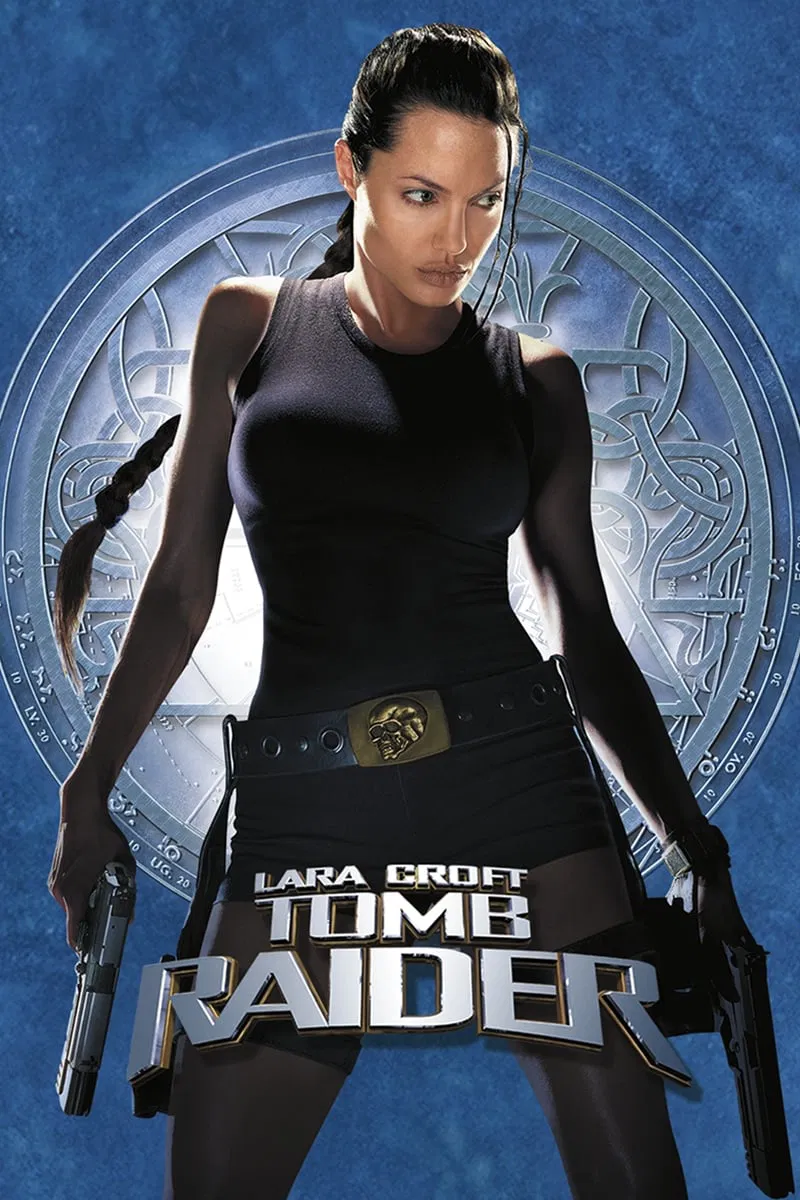 Poster chính thức của phim Phim Phiêu Lưu, Phim Hành Động "Lara Croft: Kẻ Cướp Lăng Mộ" (Lara Croft: Tomb Raider - 2001), với sự tham gia của diễn viên Angelina Jolie và Iain Glen.