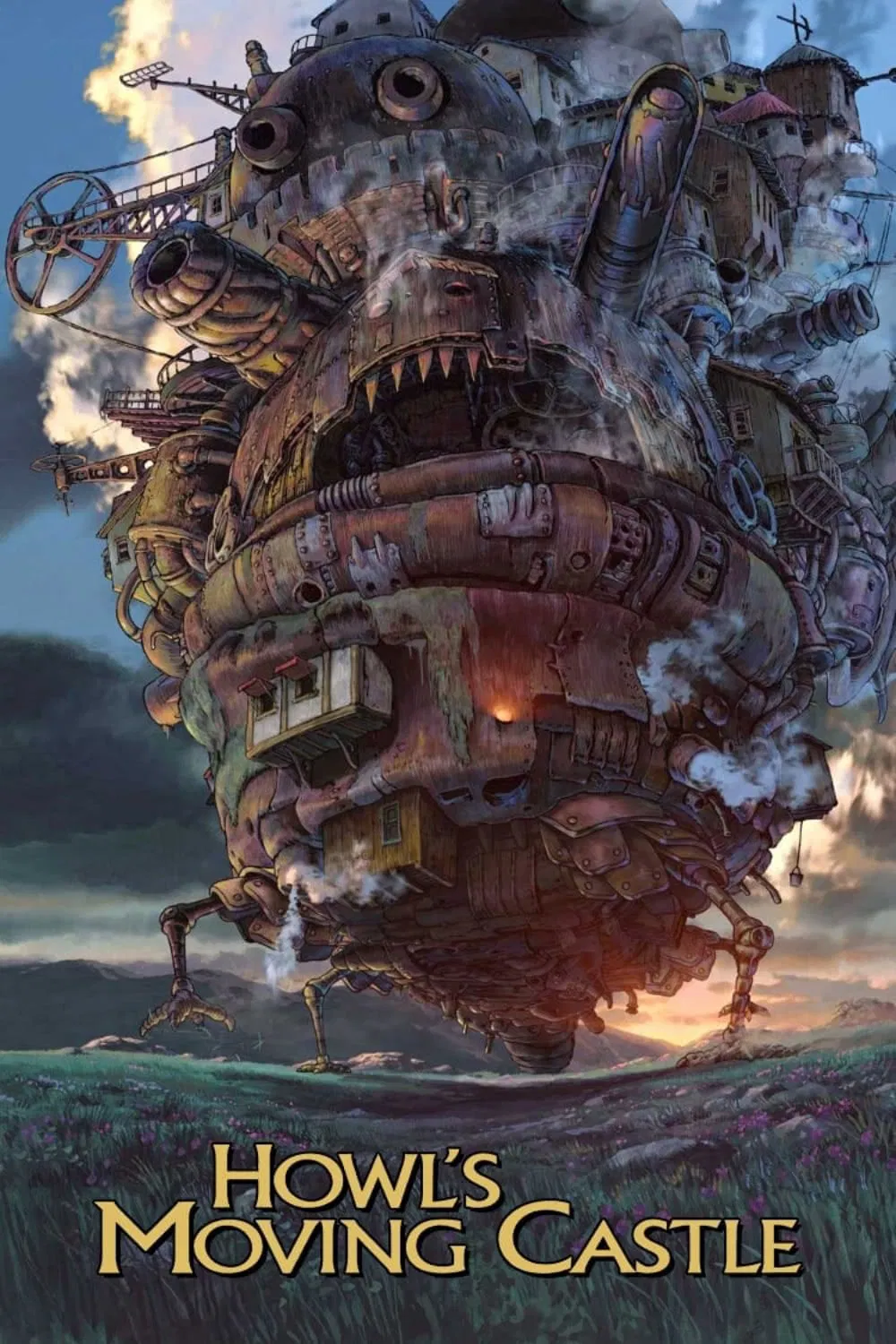 Poster chính thức của phim Phim Giả Tượng, Phim Hoạt Hình "Lâu Đài Di Động Của Howl" (Howl's Moving Castle - 2004), với sự tham gia của diễn viên Chieko Baisho và Takuya Kimura.