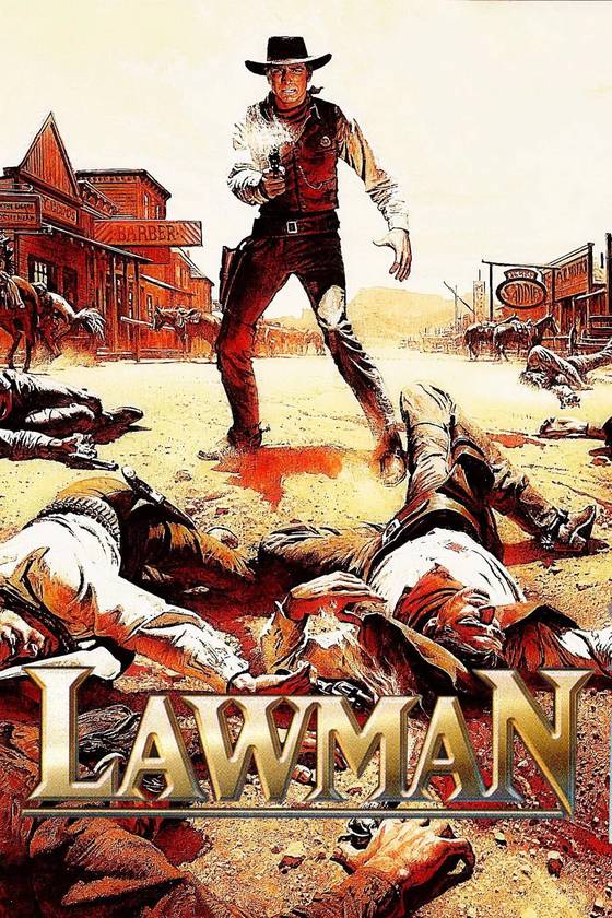 Poster chính thức của phim Phim Miền Tây "Lawman" (Lawman - 1971), với sự tham gia của diễn viên Burt Lancaster và Robert Ryan.
