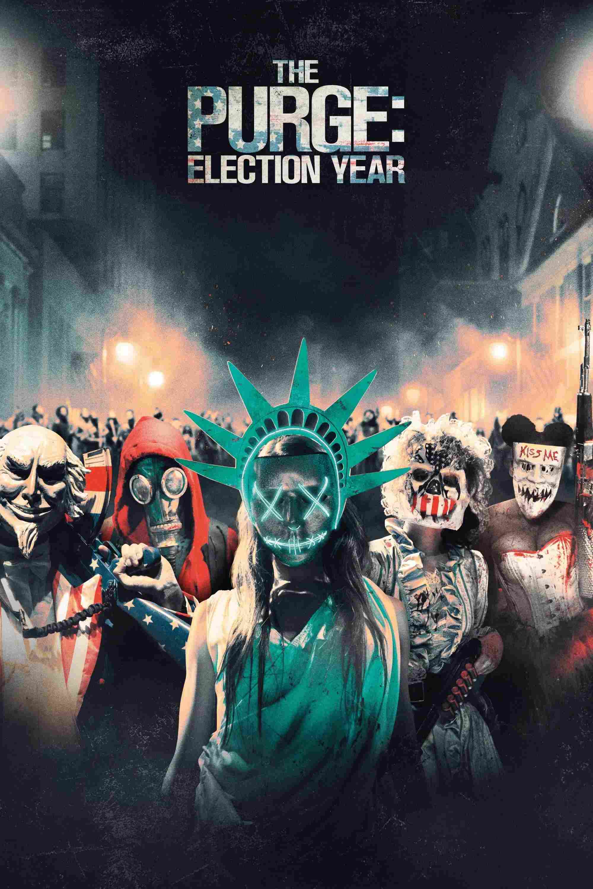 Poster chính thức của phim Phim Hành Động, Phim Kinh Dị "Lễ Thanh trừng: Năm bầu cử" (The Purge: Election Year - 2016), với sự tham gia của diễn viên Elizabeth Mitchell và Frank Grillo.