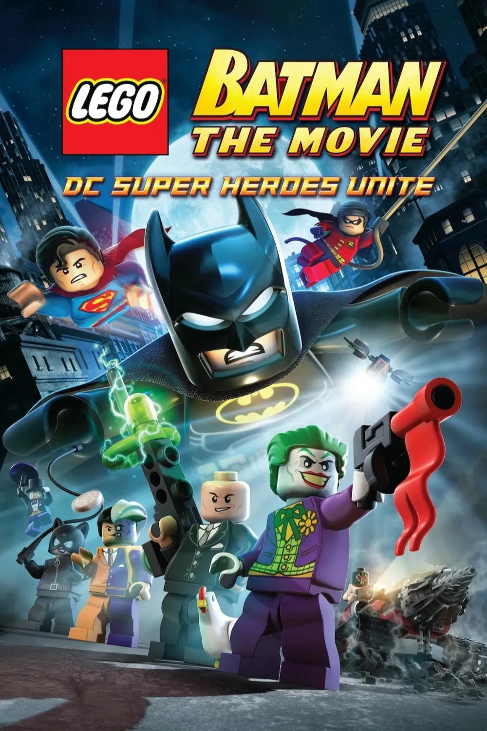 Poster chính thức của phim Phim Gia Đình, Phim Hoạt Hình "Lego Batman: The Movie - DC Super Heroes Unite" (LEGO Batman: The Movie - DC Super Heroes Unite - 2013), với sự tham gia của diễn viên Troy Baker và Charlie Schlatter.