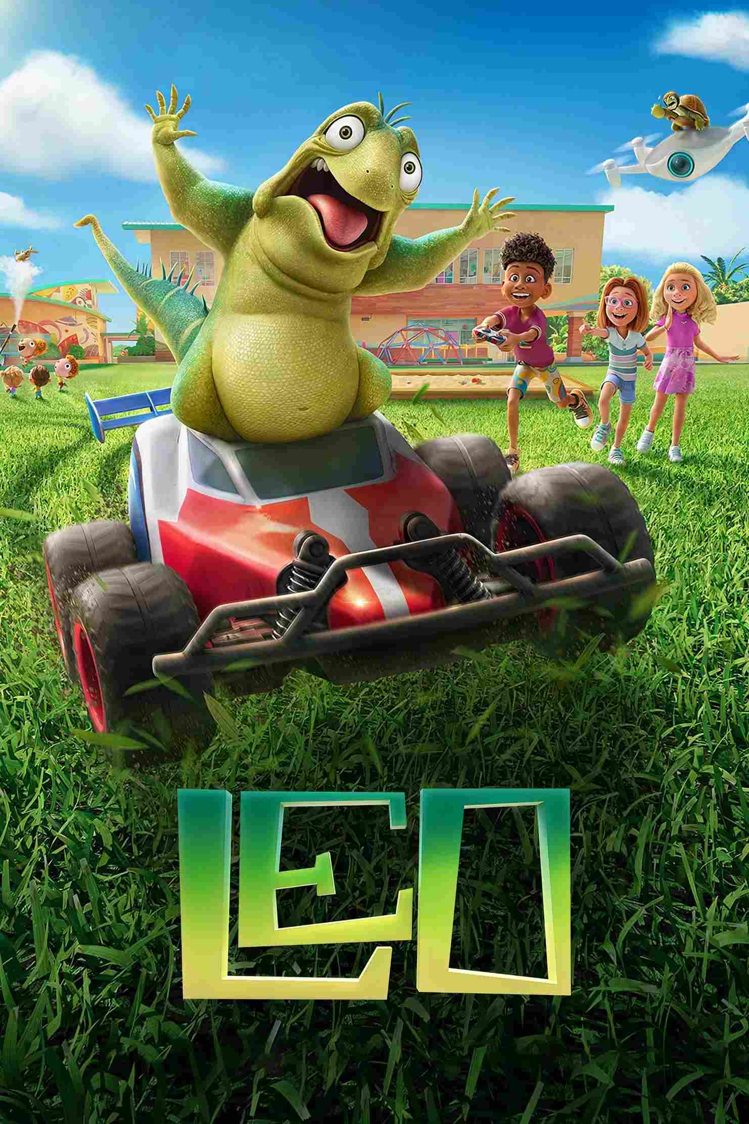 Poster chính thức của phim Phim Hoạt Hình, Phim Hài "Leo" (Leo - 2023), với sự tham gia của diễn viên Adam Sandler và Bill Burr.
