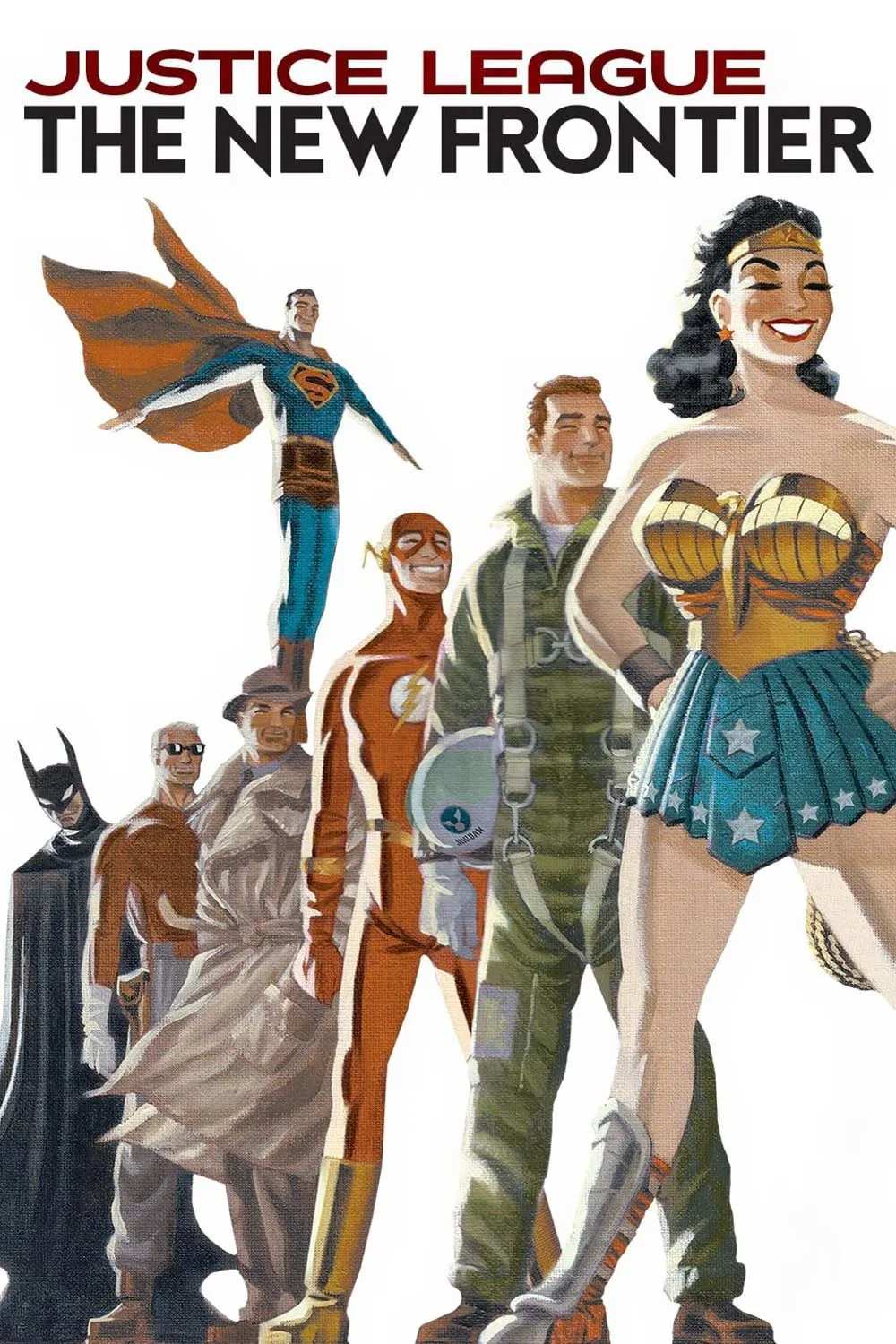 Poster chính thức của phim Phim Hành Động, Phim Phiêu Lưu "Liên Minh Công Lý: Biên Giới Mới" (Justice League: The New Frontier - 2008), với sự tham gia của diễn viên David Boreanaz và Miguel Ferrer.