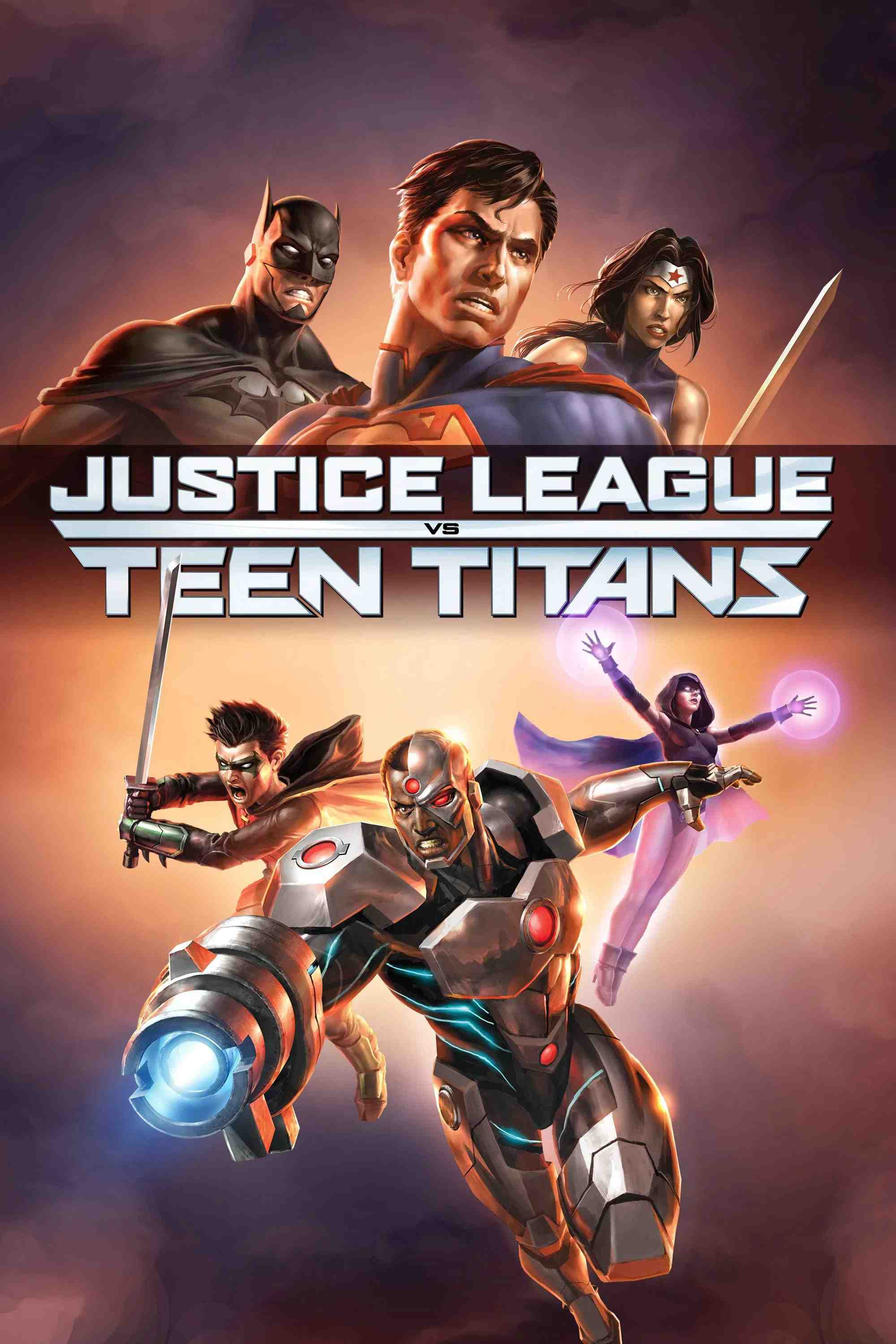 Poster chính thức của phim Phim Viễn Tưởng, Phim Hành Động "Liên Minh Công Lý Đấu Với Nhóm Teen Titans" (Justice League vs. Teen Titans - 2016), với sự tham gia của diễn viên Stuart Allan và Taissa Farmiga.