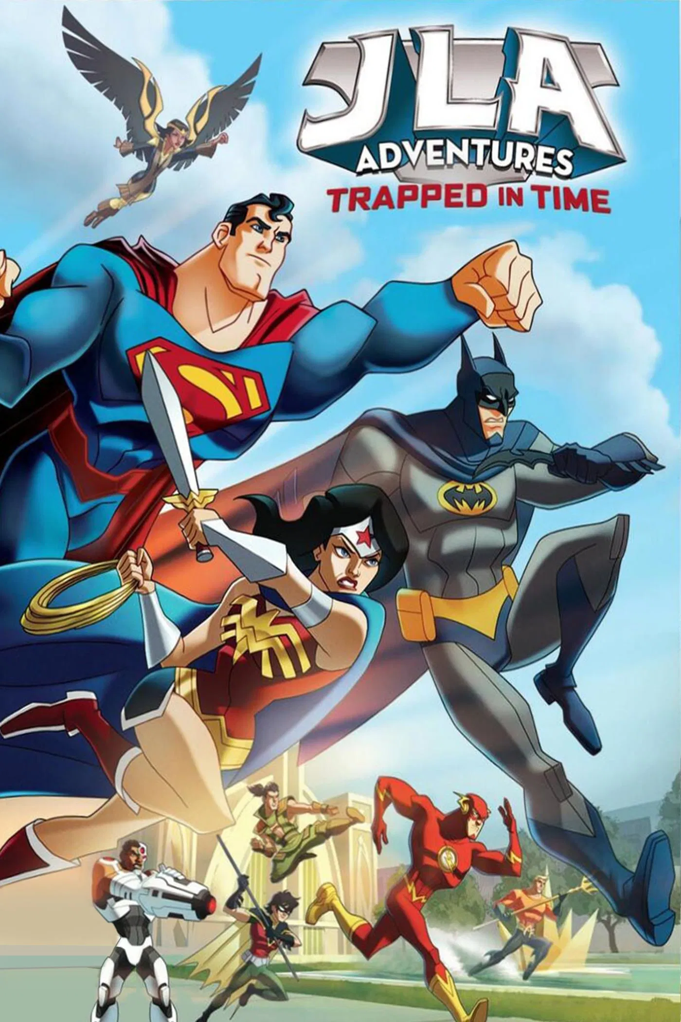 Poster chính thức của phim Phim Gia Đình, Phim Hoạt Hình "Liên Minh Công Lý: Trở Về Quá Khứ" (JLA Adventures: Trapped in Time - 2014), với sự tham gia của diễn viên Diedrich Bader và Laura Bailey.