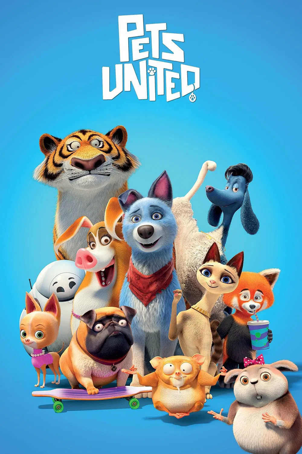 Poster chính thức của phim Phim Hoạt Hình, Phim Gia Đình "Liên Minh Thú Cưng" (Pets United - 2019), với sự tham gia của diễn viên Natalie Dormer và Eddie Marsan.